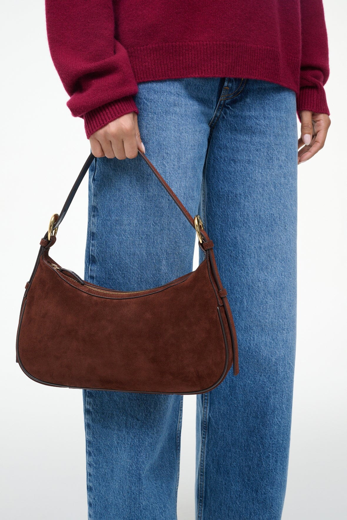 STAUD PINE SHOULDER BAG MAHOGANY SUEDE - 4