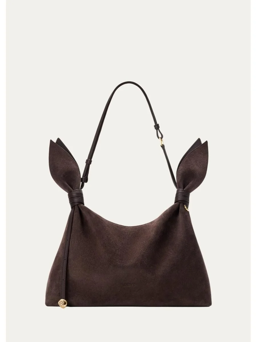 Scarf Medium Suede Shoulder Bag - 1