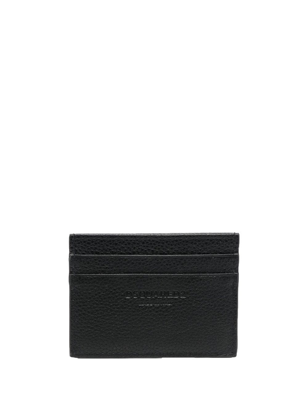 logo-print leather cardholder - 2