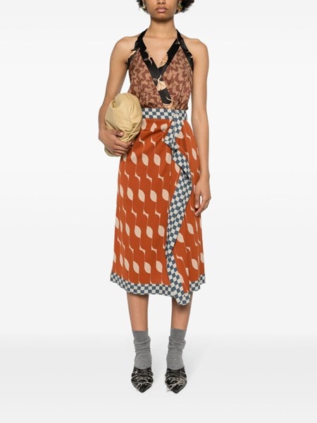 Silk blend satin midi dress with print - 2