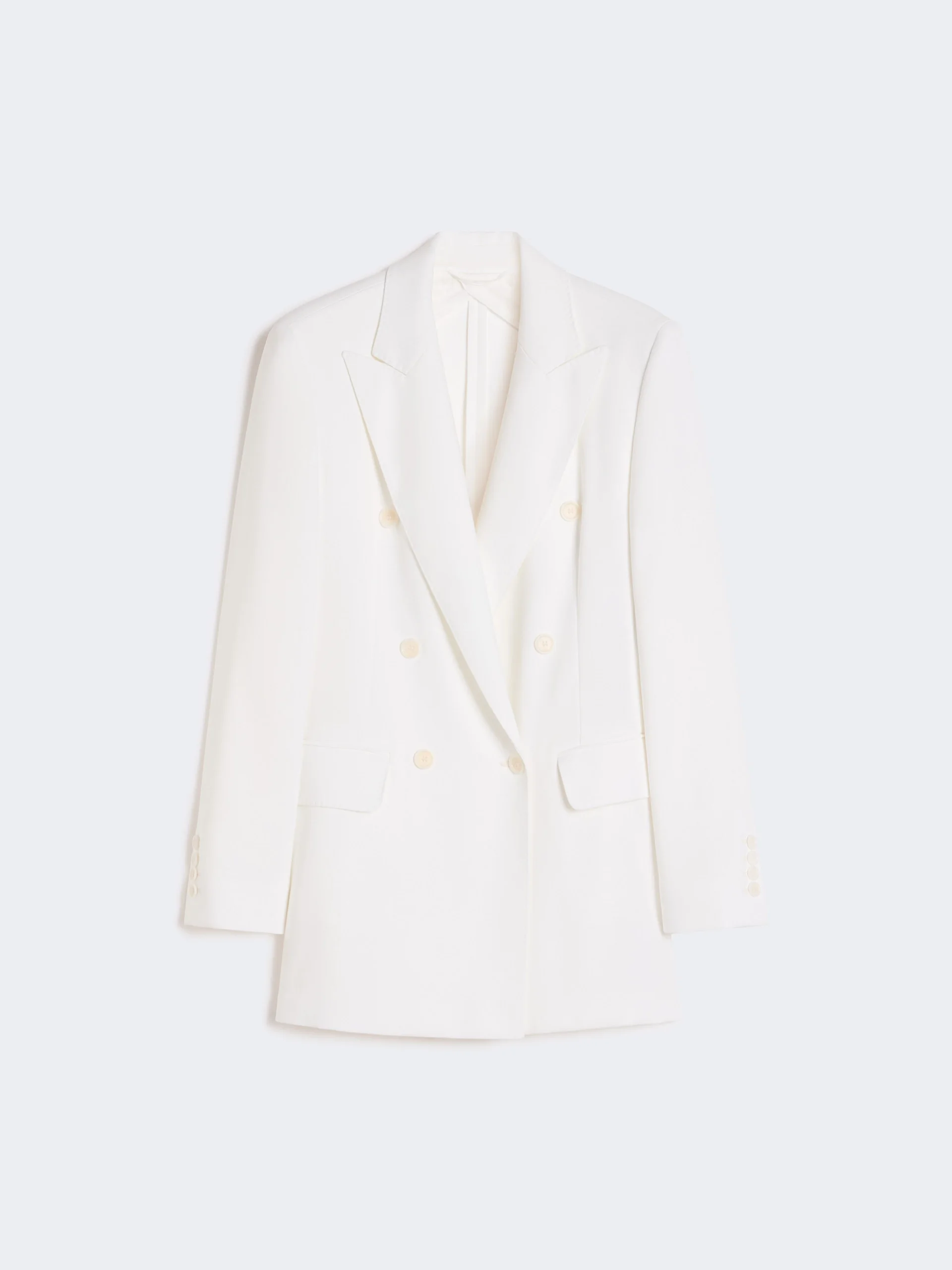 Cotton crepe canvas blazer - OPTICAL WHITE - 1
