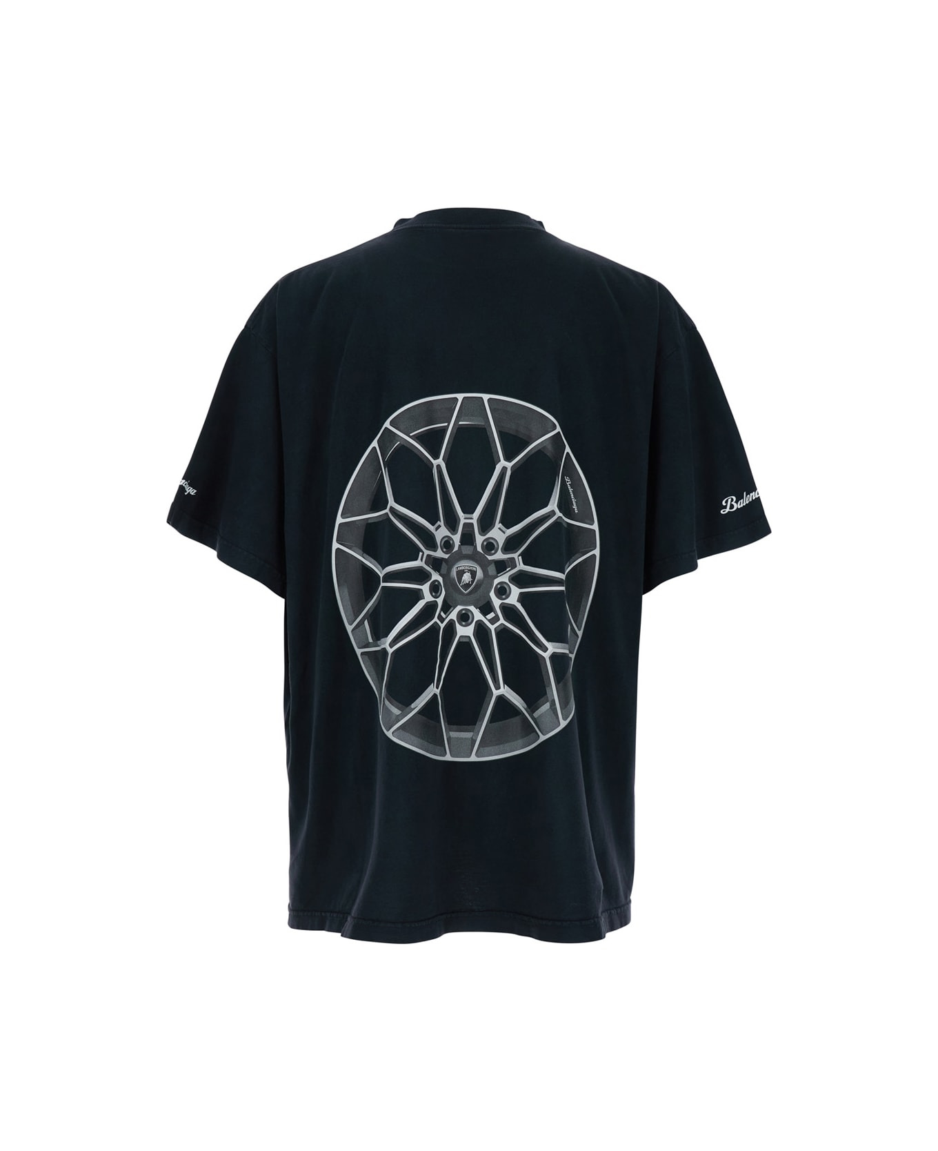 Black Cotton Lamborghini T-shirt - 2