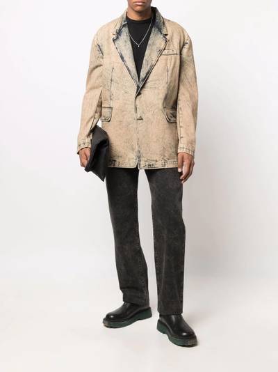 Diesel distressed-effect fitted blazer outlook