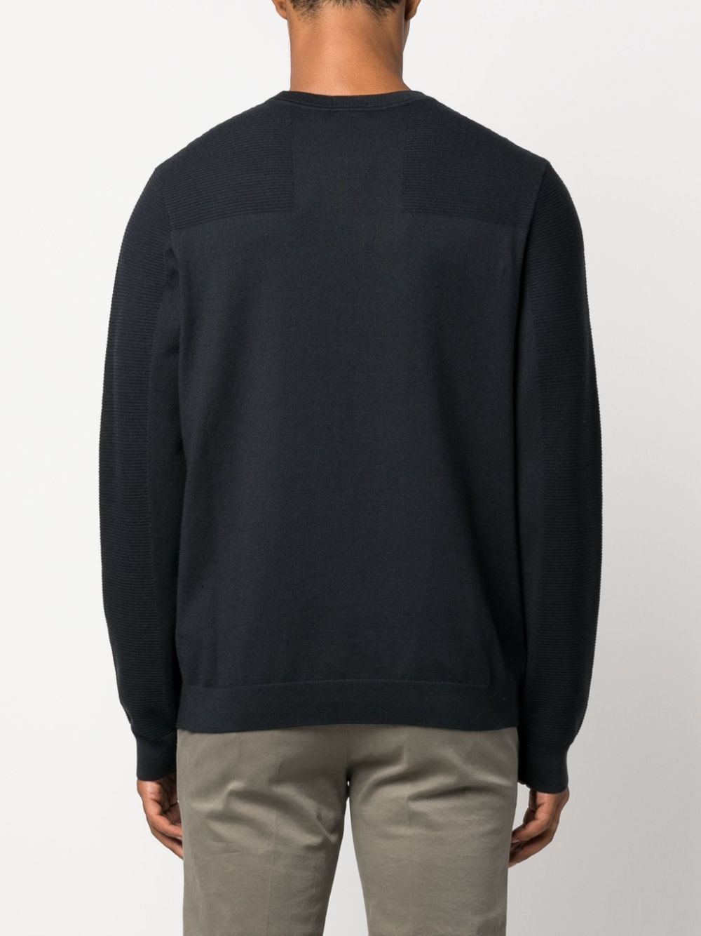 logo-patch round-neck jumper - 4