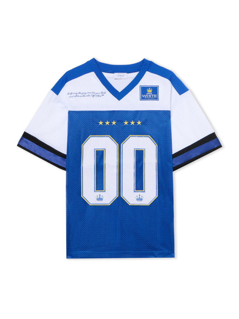 Off-White 00 Royal Mesh Football Logo Tee outlook