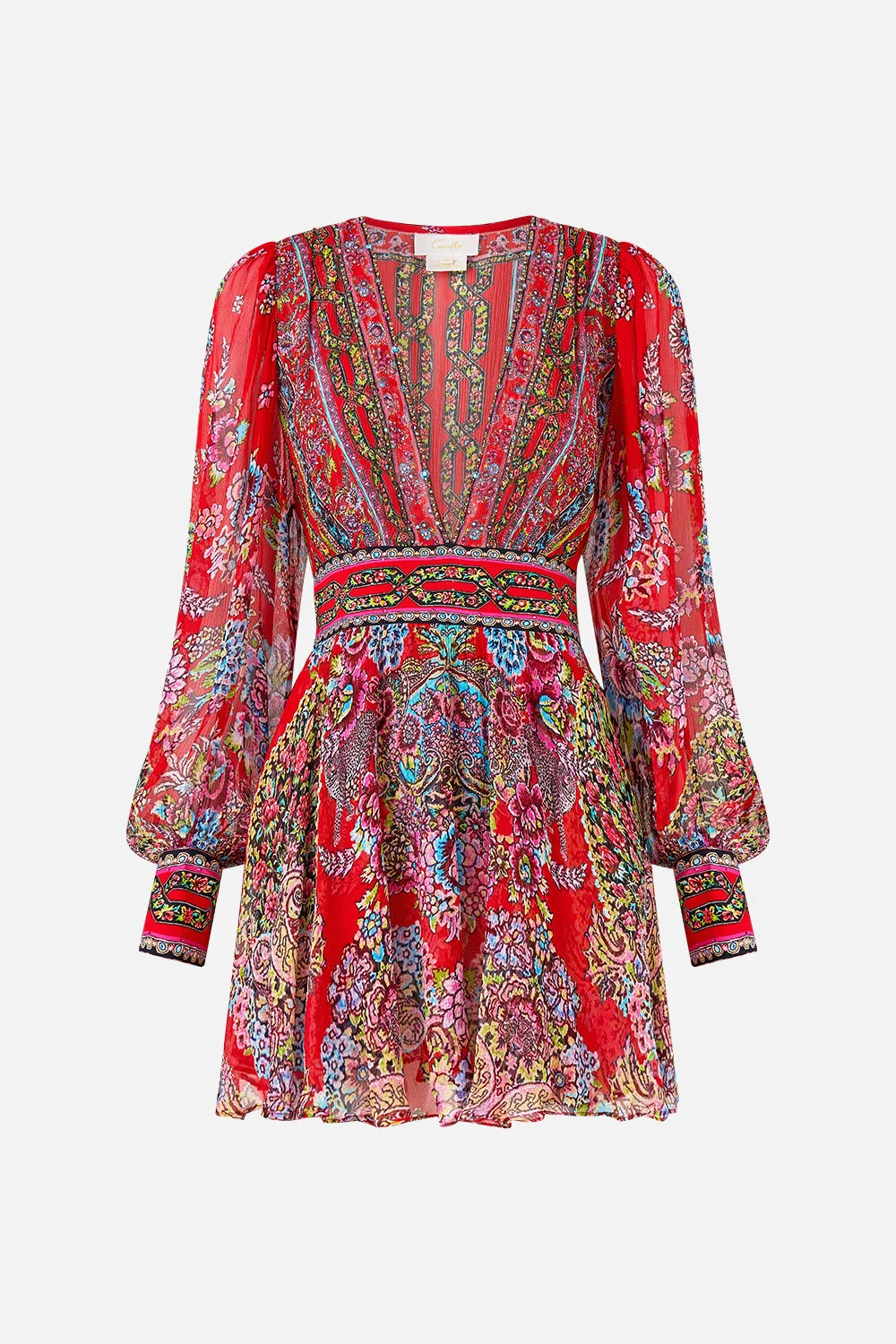 SHORT DRESS WITH BLOUSON SLEEVE - 1