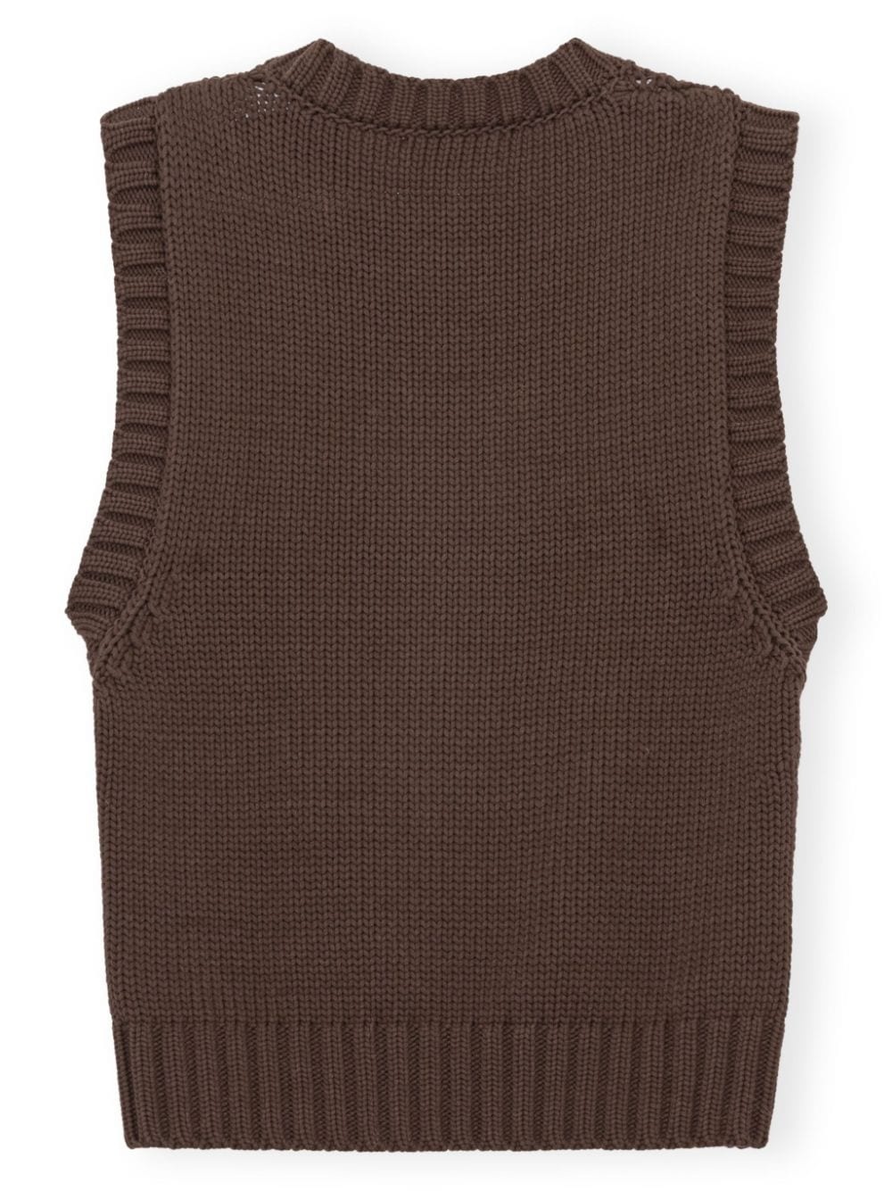 intarsia-knit logo organic-cotton blend vest - 2