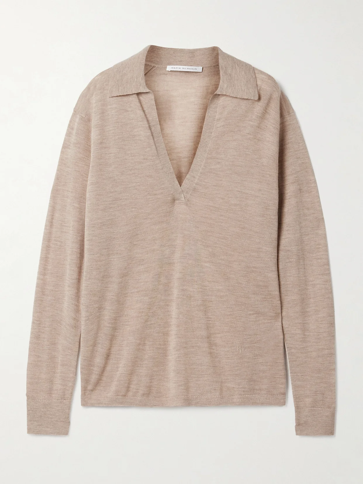 Oversized Cashmere Polo Top - 1
