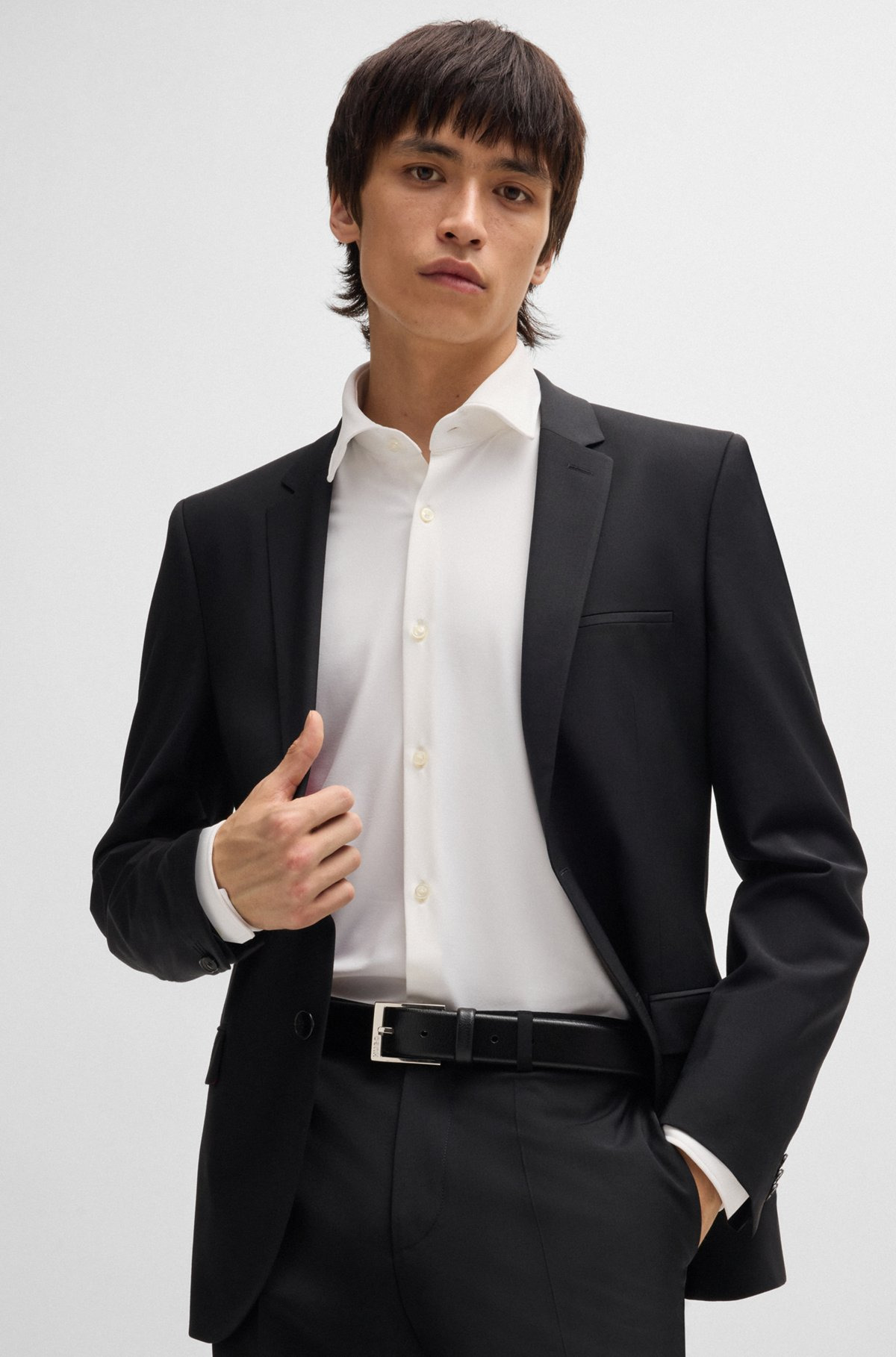 SLIM-FIT SHIRT IN PERFORMANCE-STRETCH JERSEY - 3