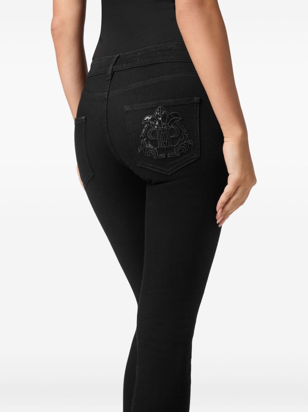 logo-embellished jeans - 4