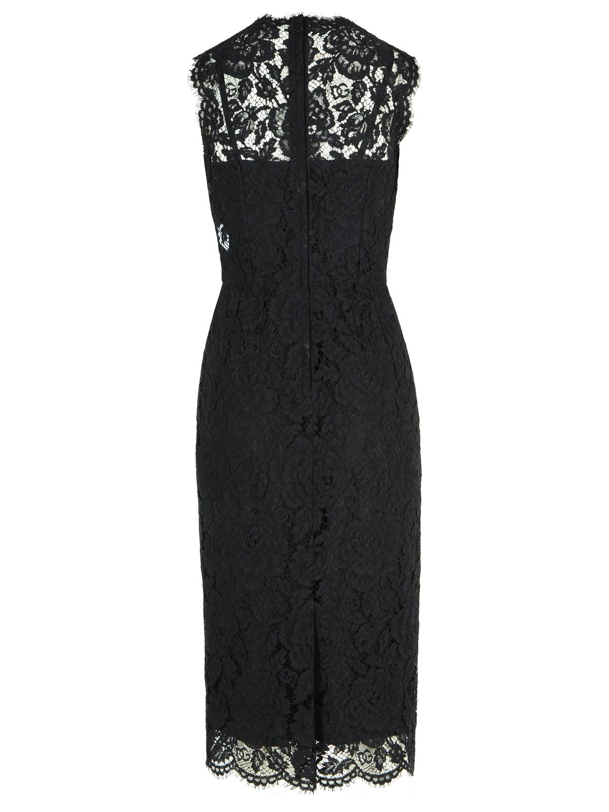 Dolce & Gabbana 'Longuette' Black Stretch Lace Dress Women - 3