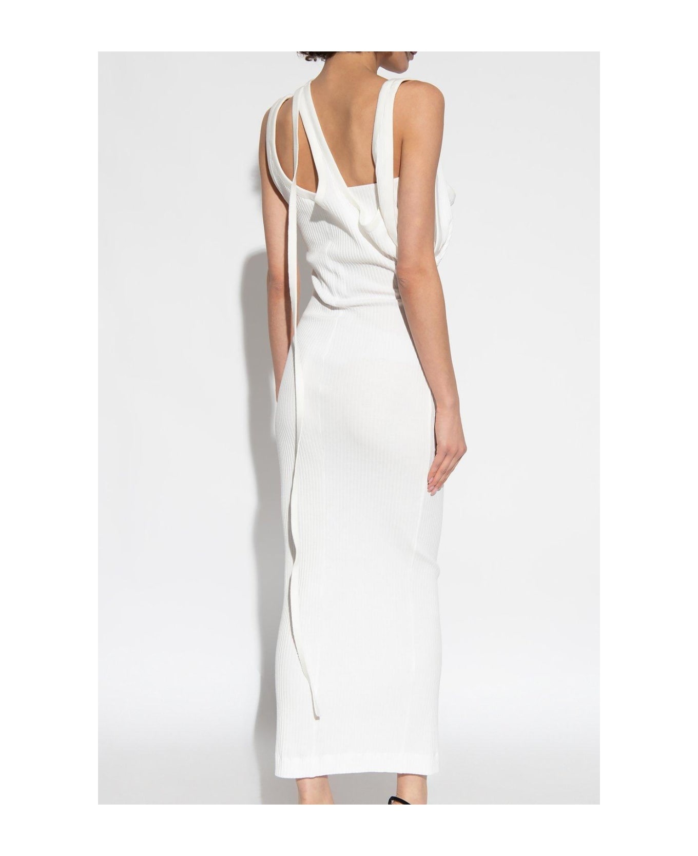 Ribbed Asymmetric Midi Dress - 3