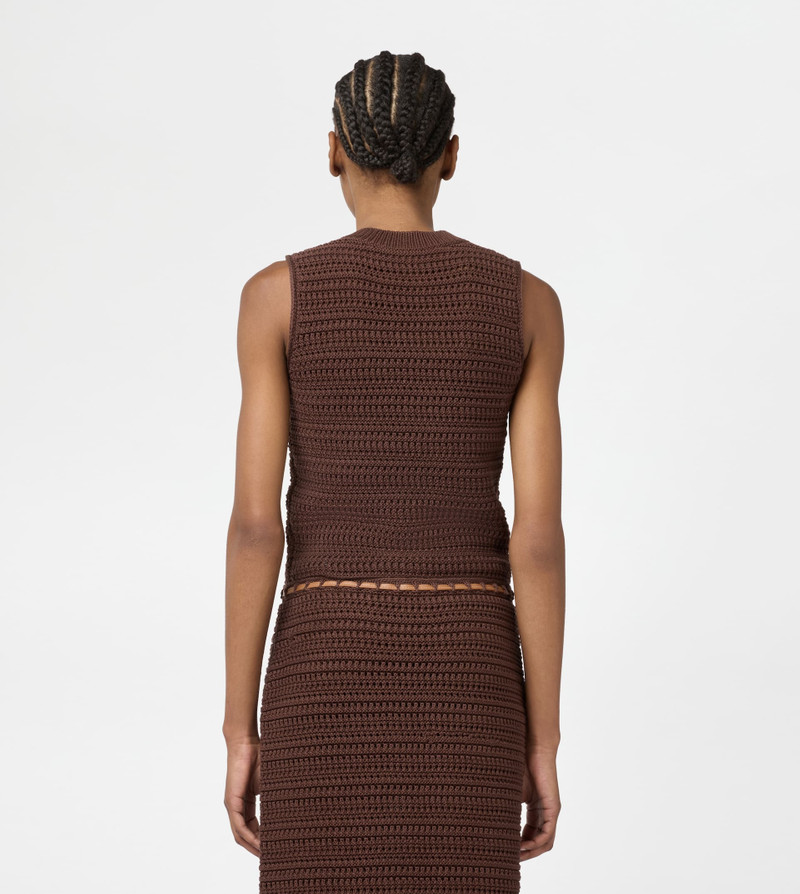 VEST IN COTTON - BROWN 4