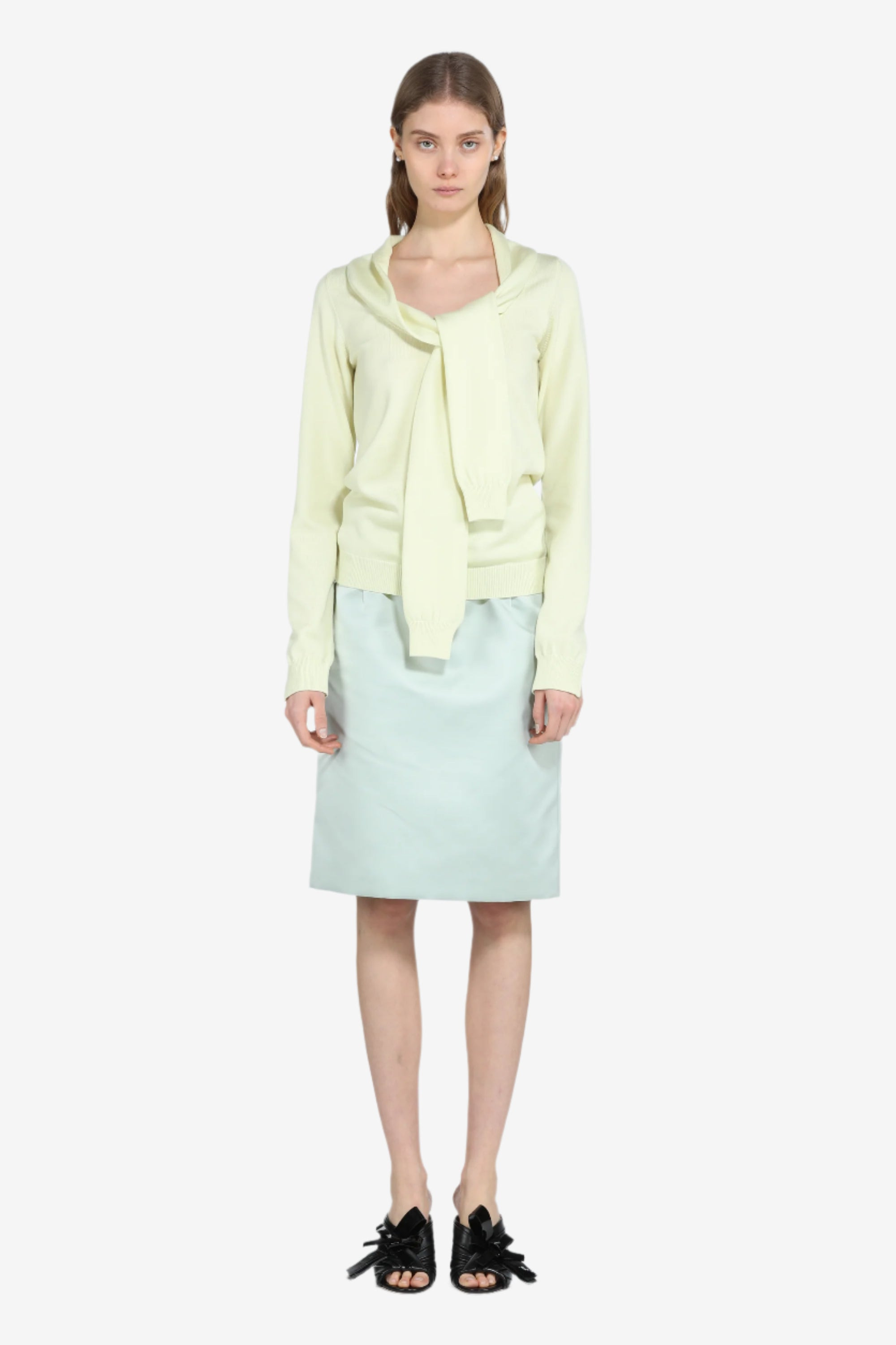 SATIN PENCIL SKIRT - 4