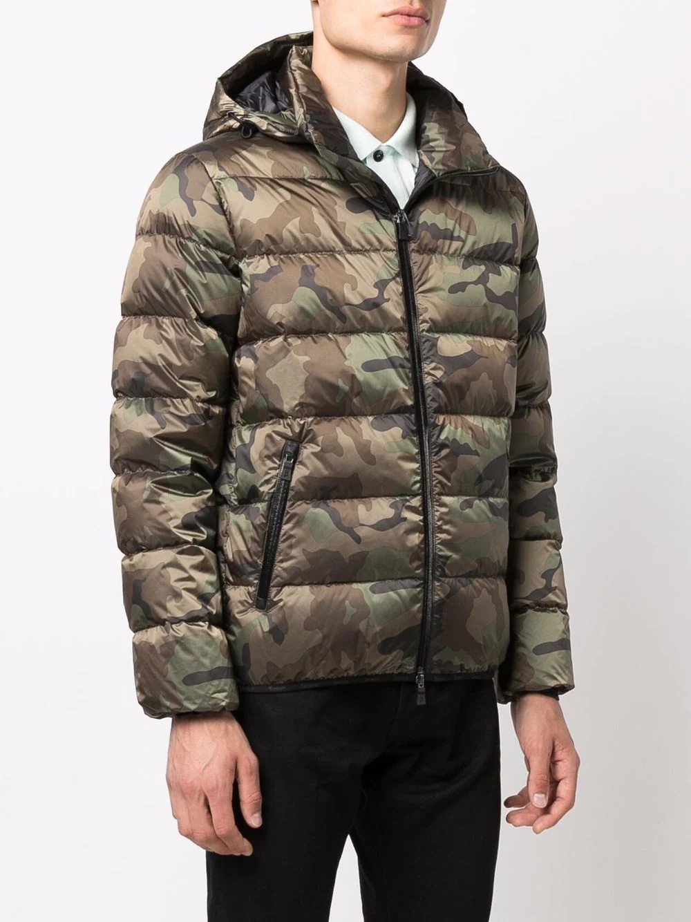 camouflage-print hooded padded jacket - 3