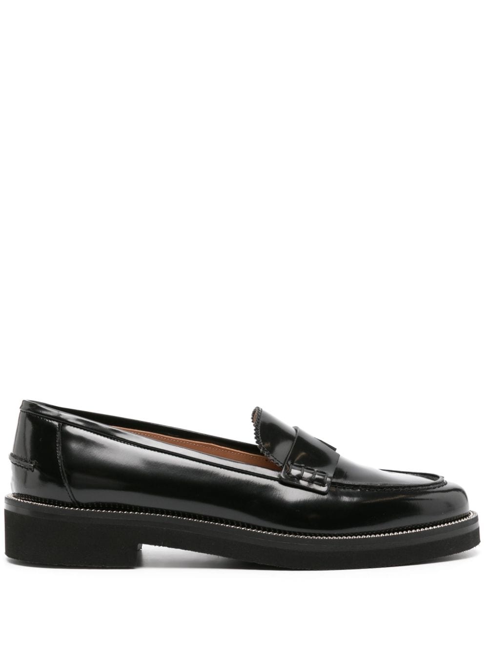 Aqua leather loafers - 1