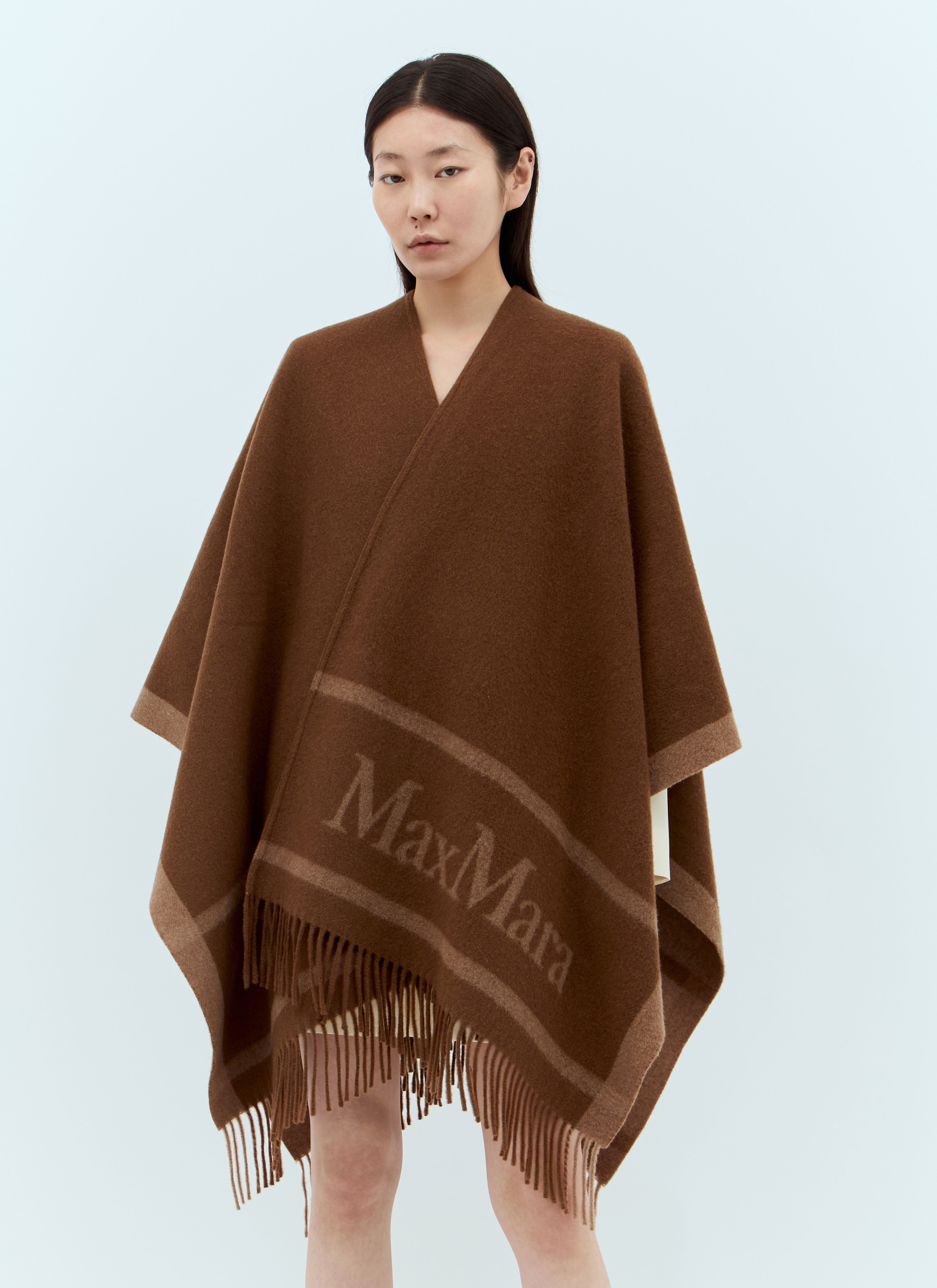 Max Mara Women Wool Cloak With Fringes - 1