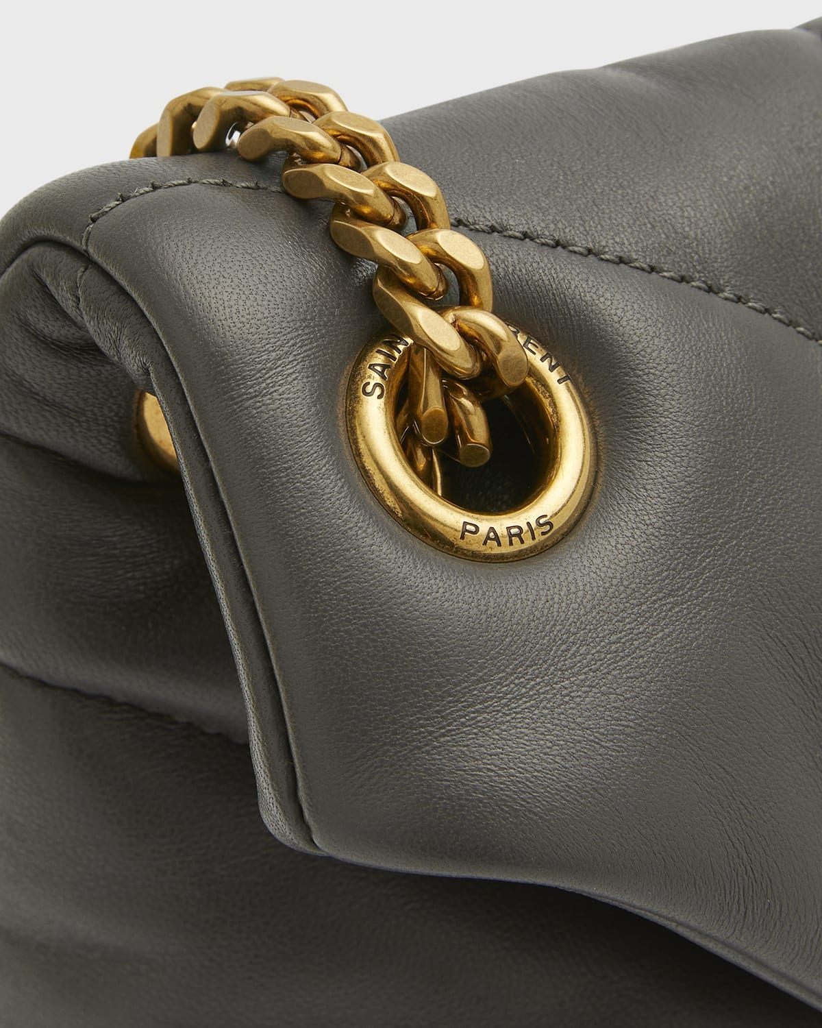 Lou Puffer Small YSL Shoulder Bag in Quilted Leather - 10