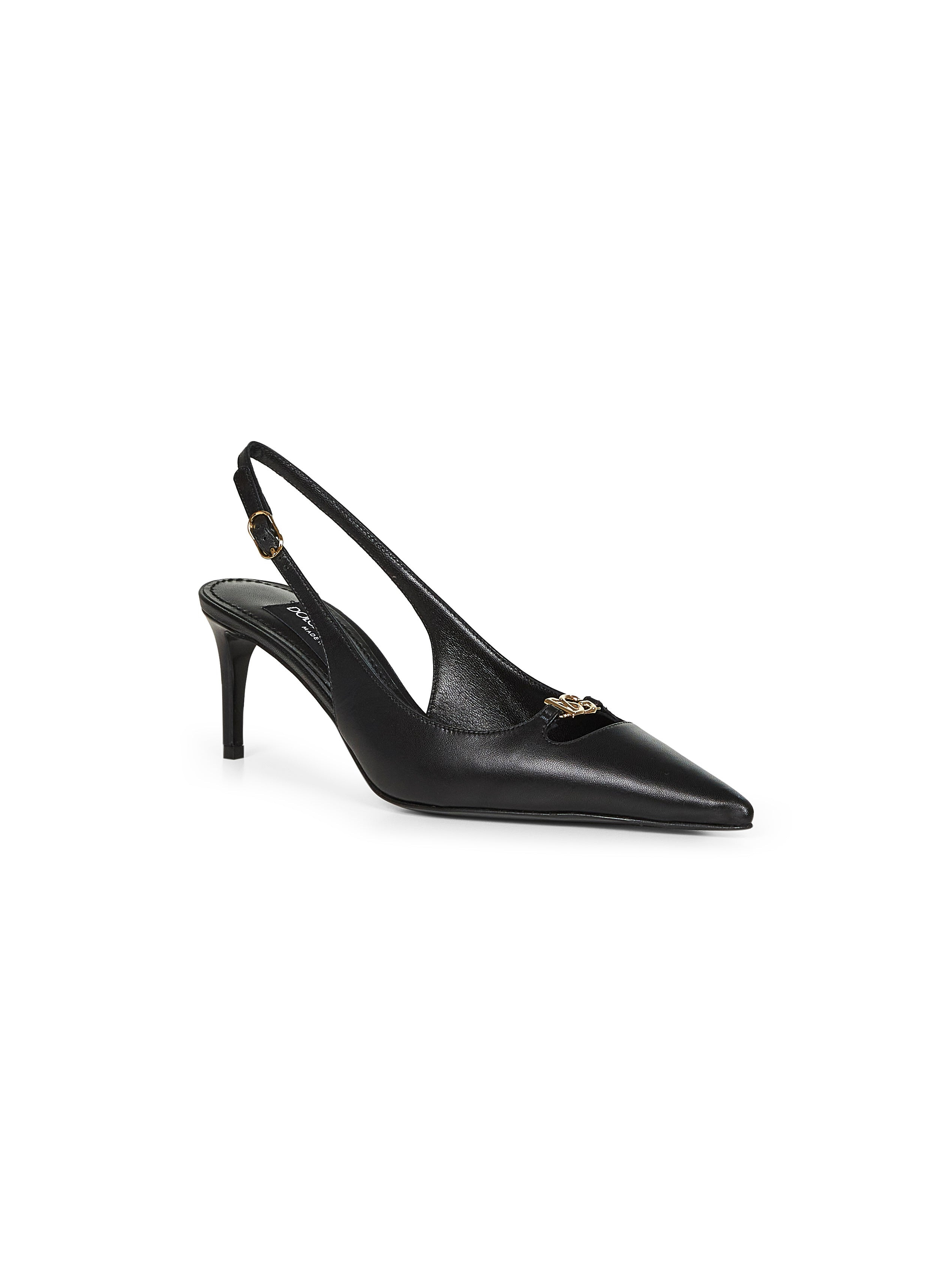 Black goatskin Lollo slingback - 2