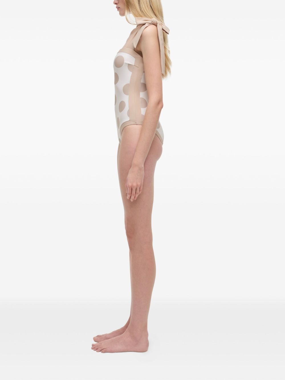 polka-dot tie-detail swimsuit - 4