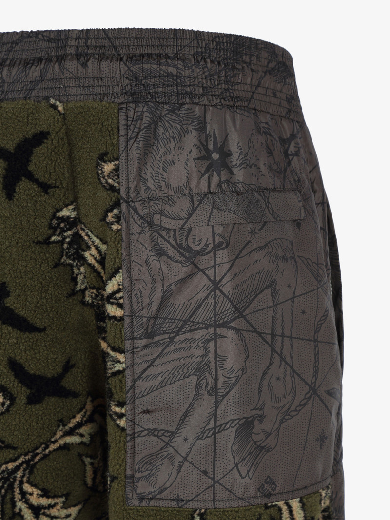 Jogger pants in floral pattern fleece and nylon 7