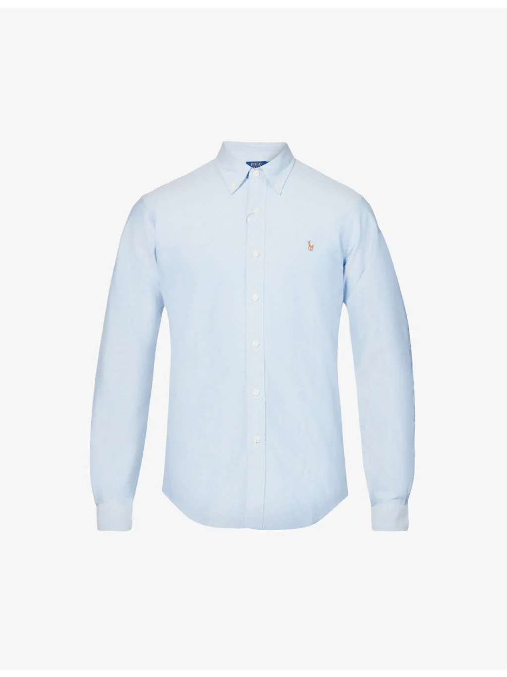 Long-sleeved button-down custom-fit cotton Oxford shirt - 1