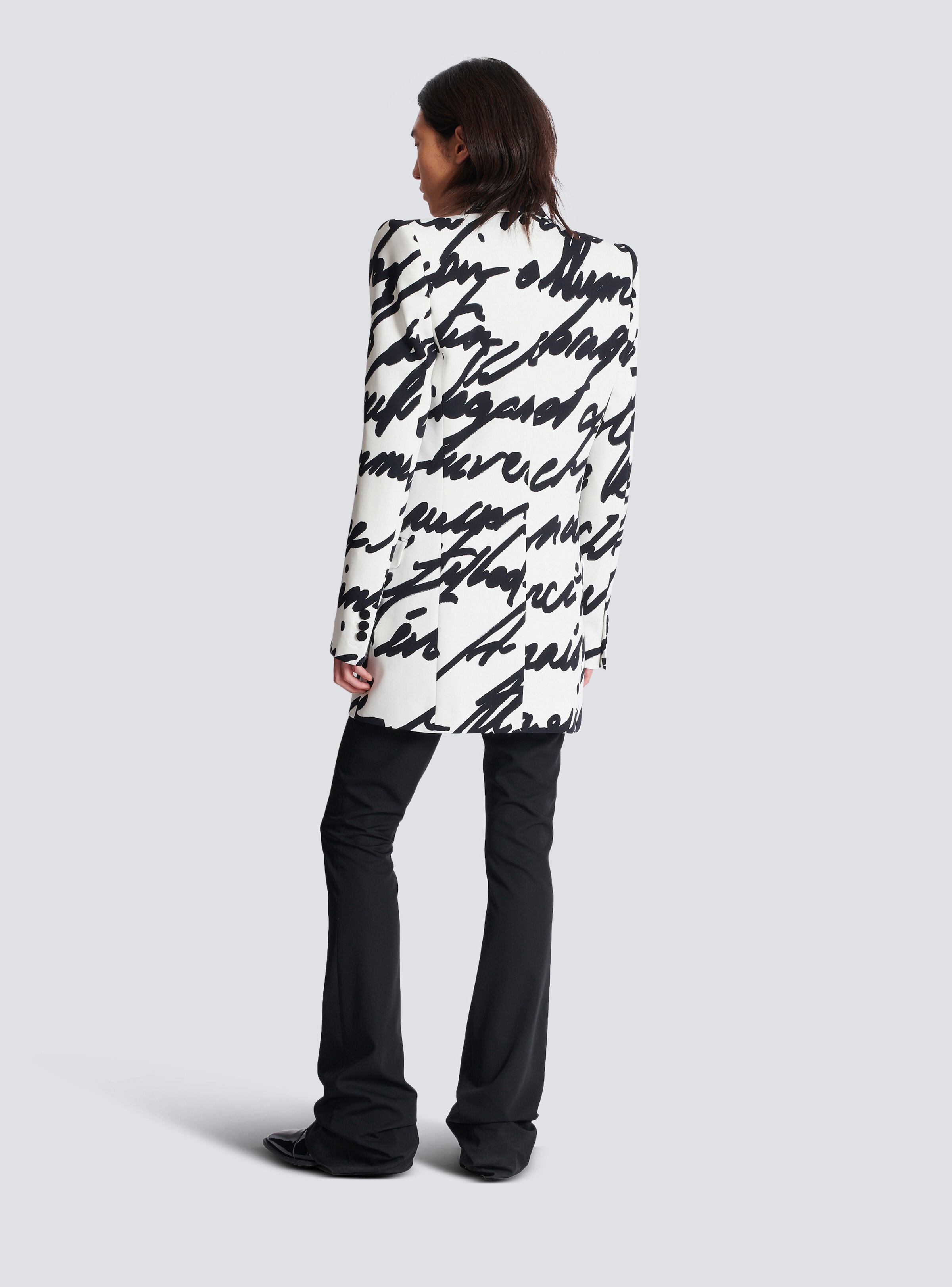 Crepe jacket with "Love Letter" print - 4