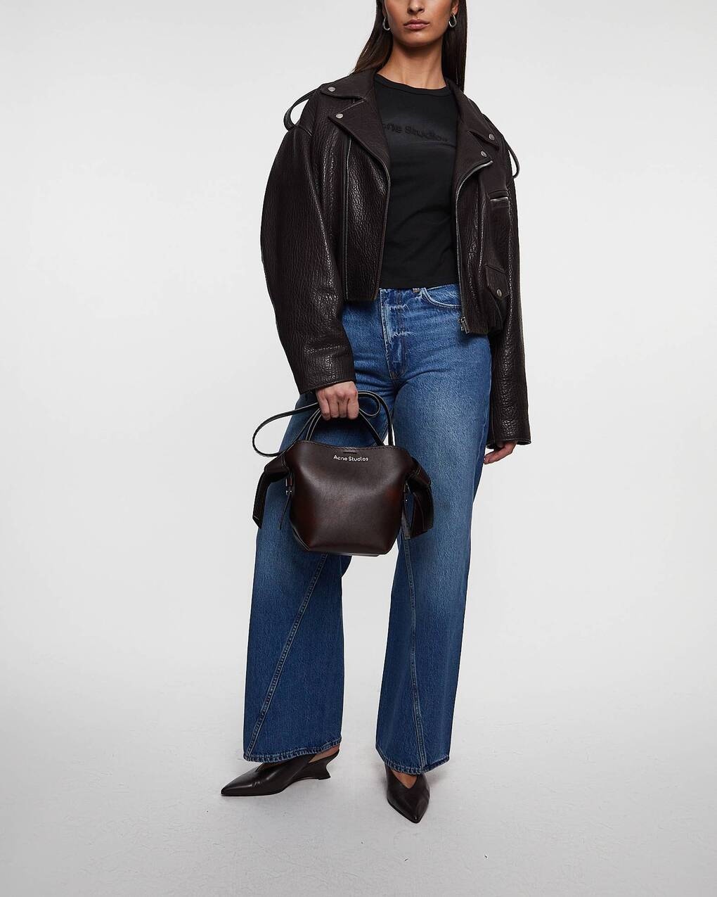 Jacket Biker Leather Dark brown - 3