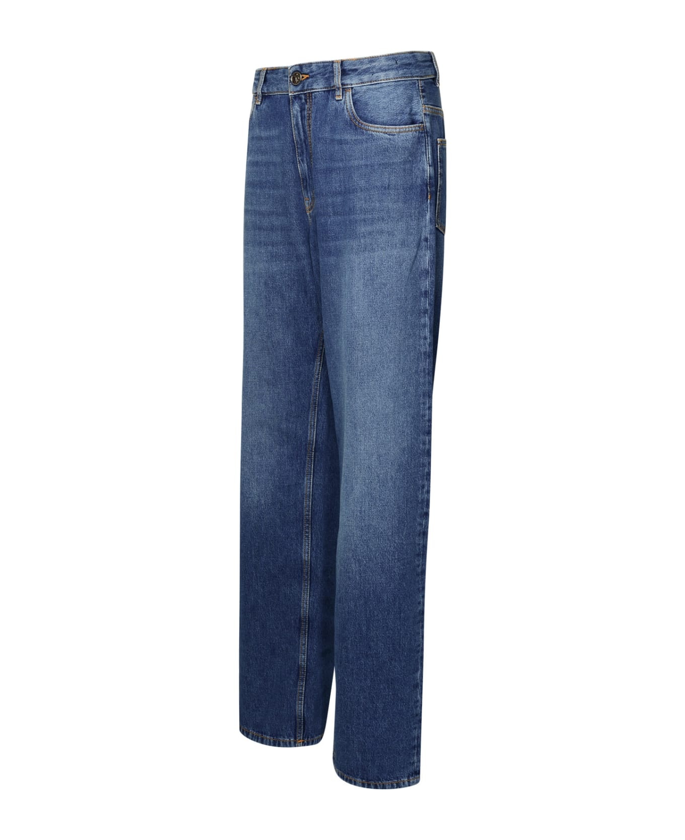 Light Blue Cotton Jeans - 2