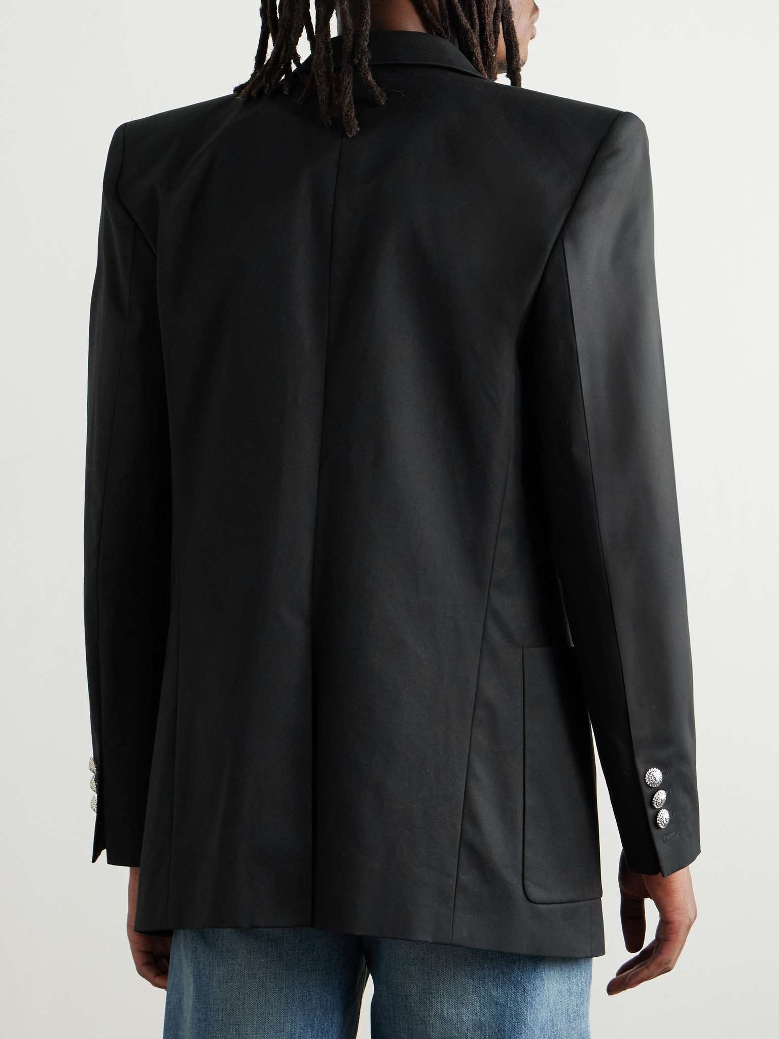 Double-Breasted Cotton-Twill Blazer - 3