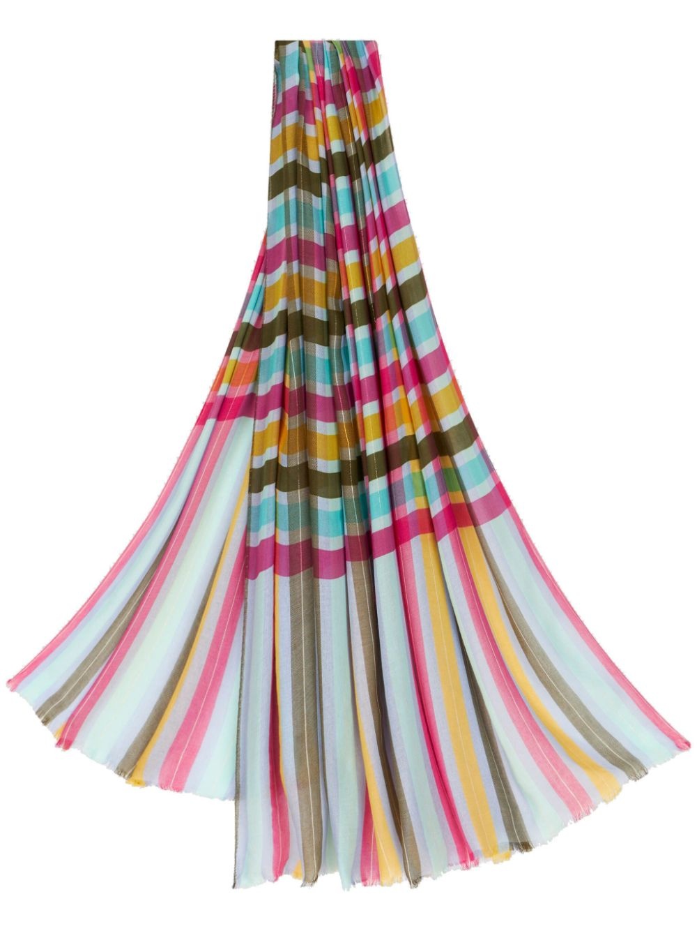 geometric-print fringed scarf - 1