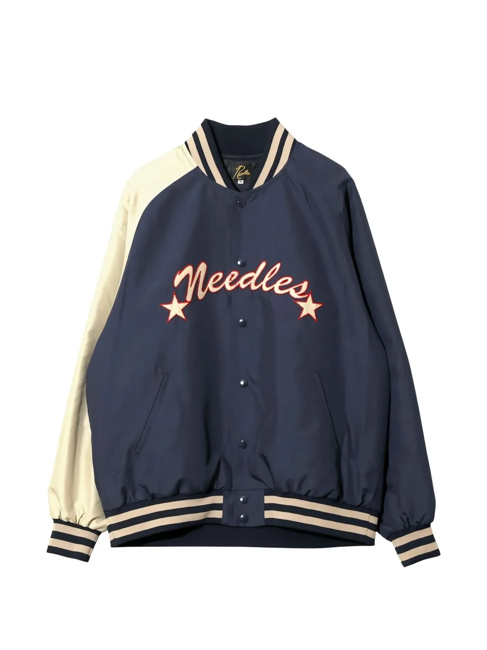 logo-embroidered contrast-sleeve bomber jacket - 1