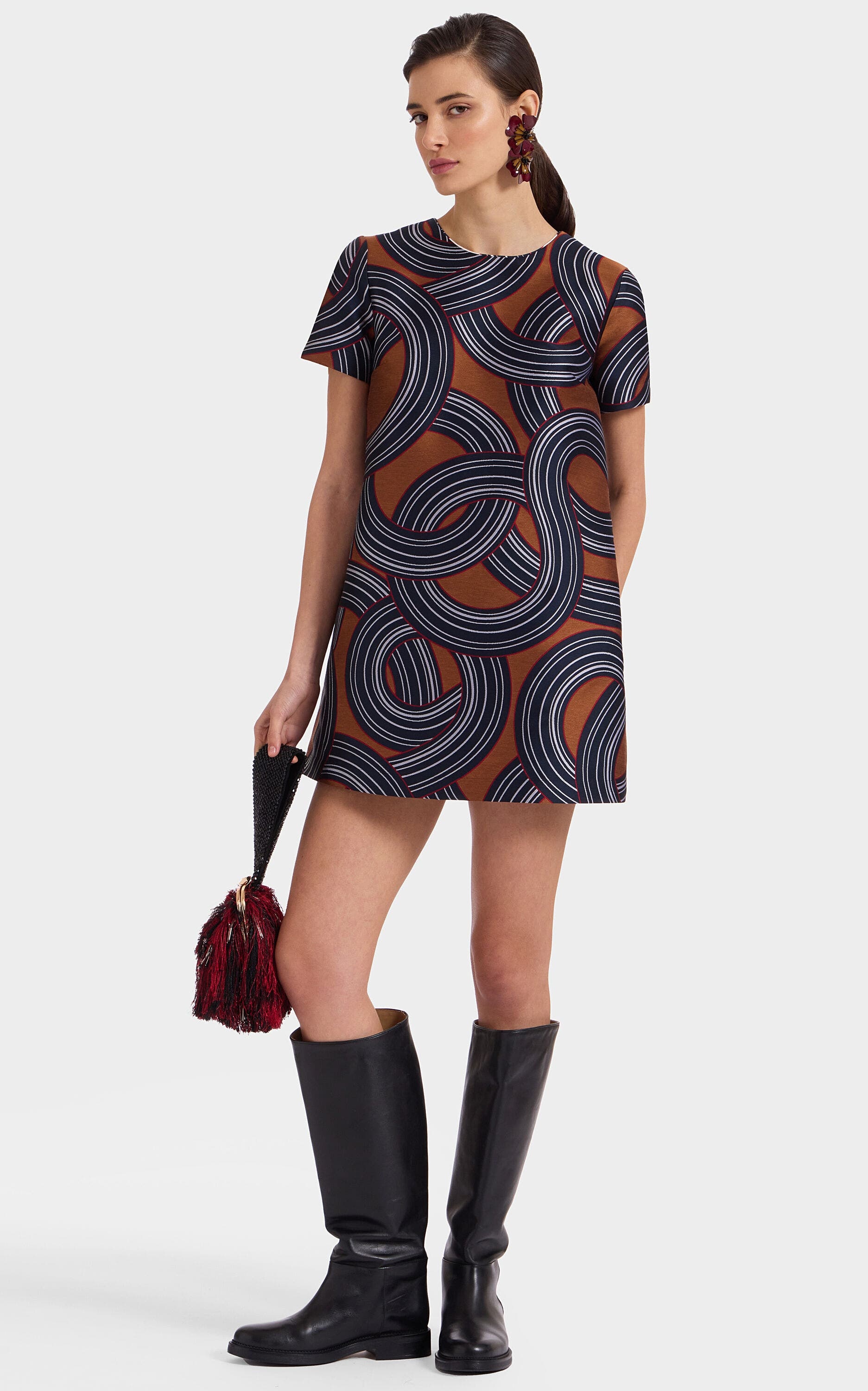 La DoubleJ Mini Swing Dress Montecarlo Jacquard Blue at Nordstrom - 1