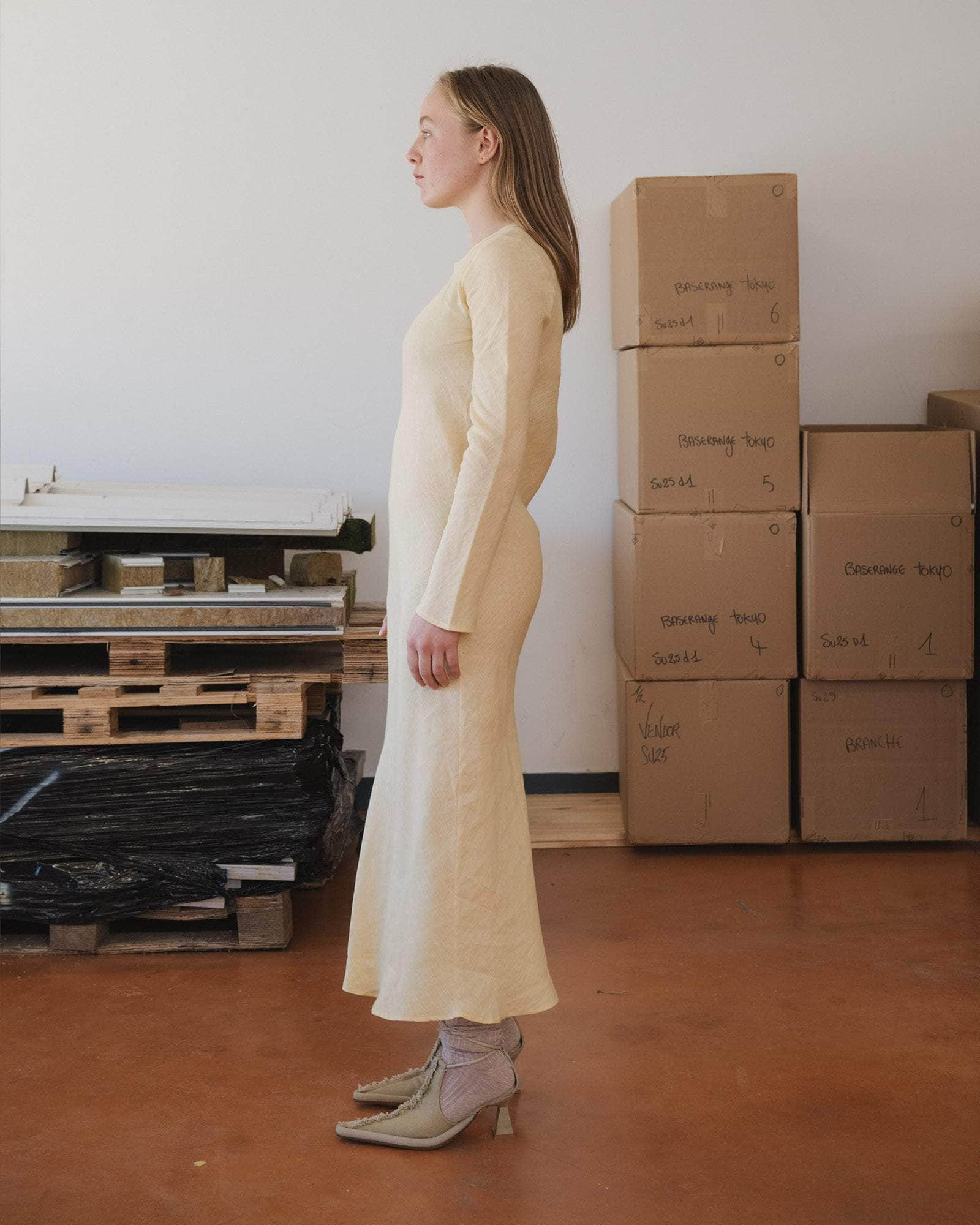 Dydine Long Sleeve Dress - Fine Linen - 3
