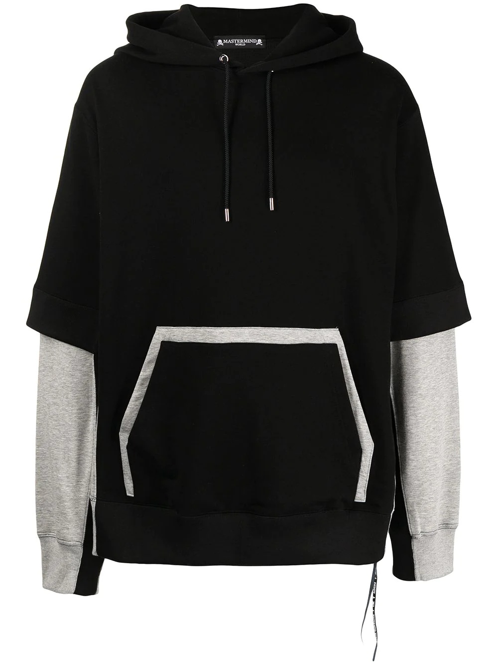 layered hooded sweatshirt - 1