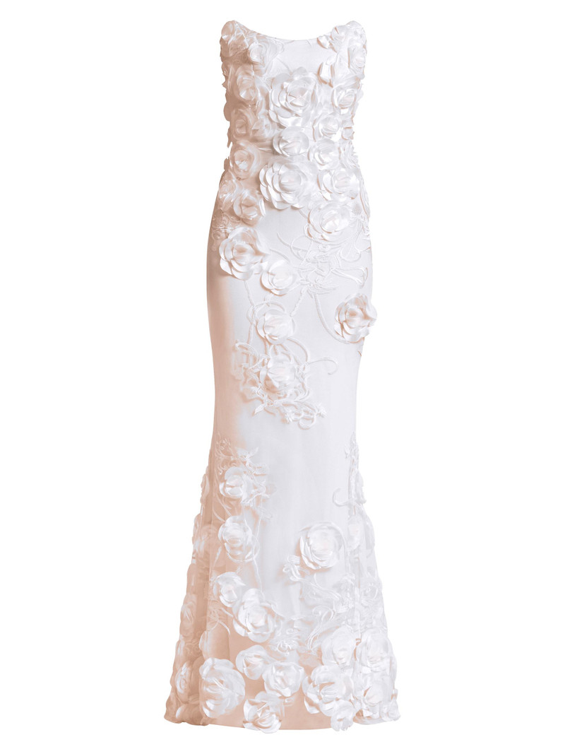 Women's Aonia Floral Appliqué Mermaid Gown - Ivory 1