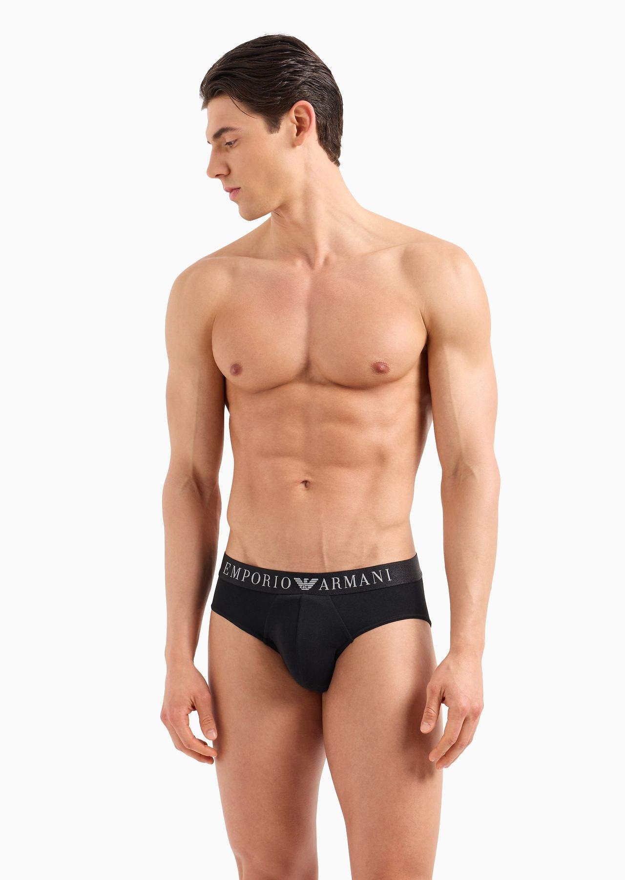 Superfine cotton briefs with logo waistband - 2