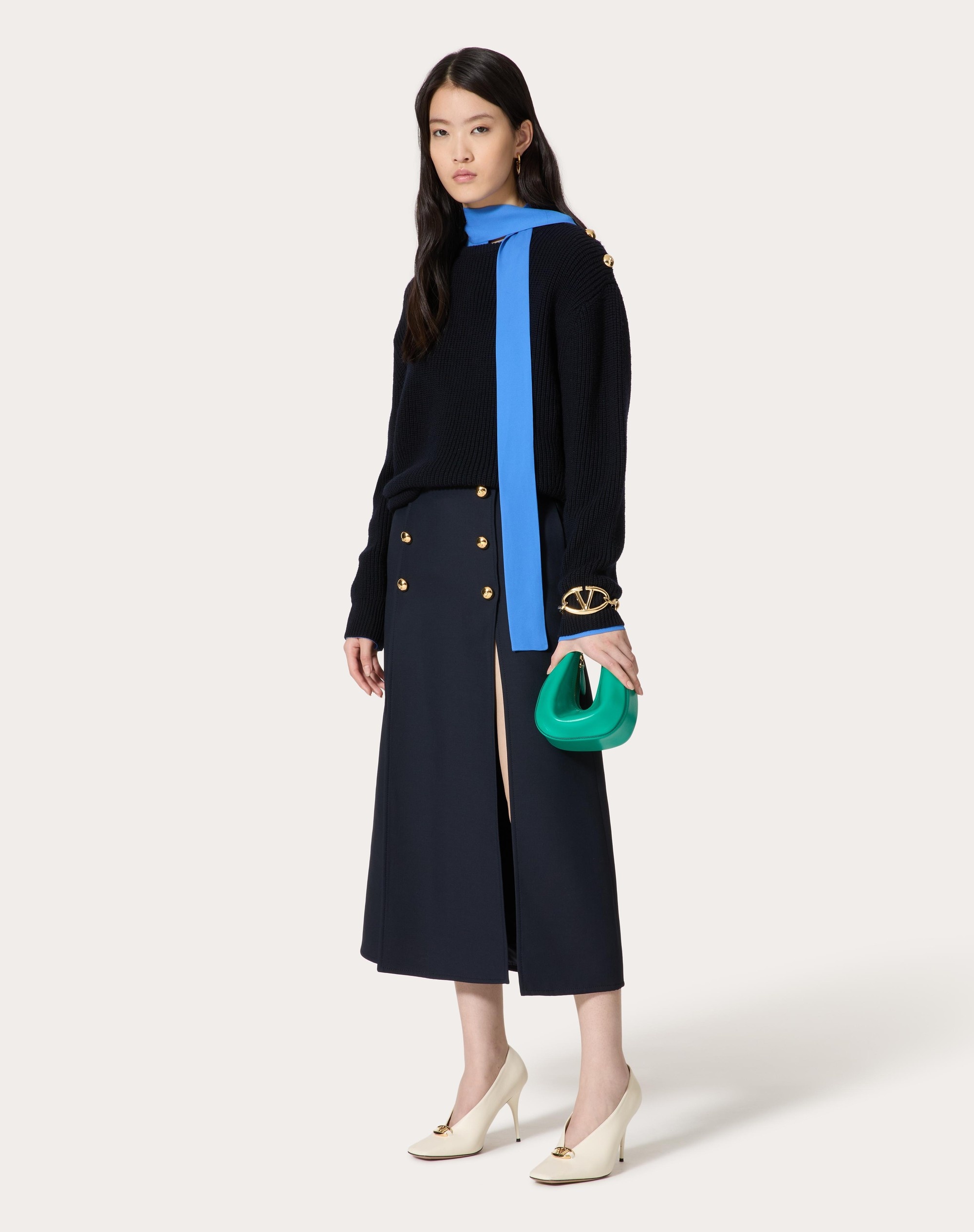 VLOGO MOON MINI HOBO BAG IN NAPPA LEATHER WITH CHAIN - 2