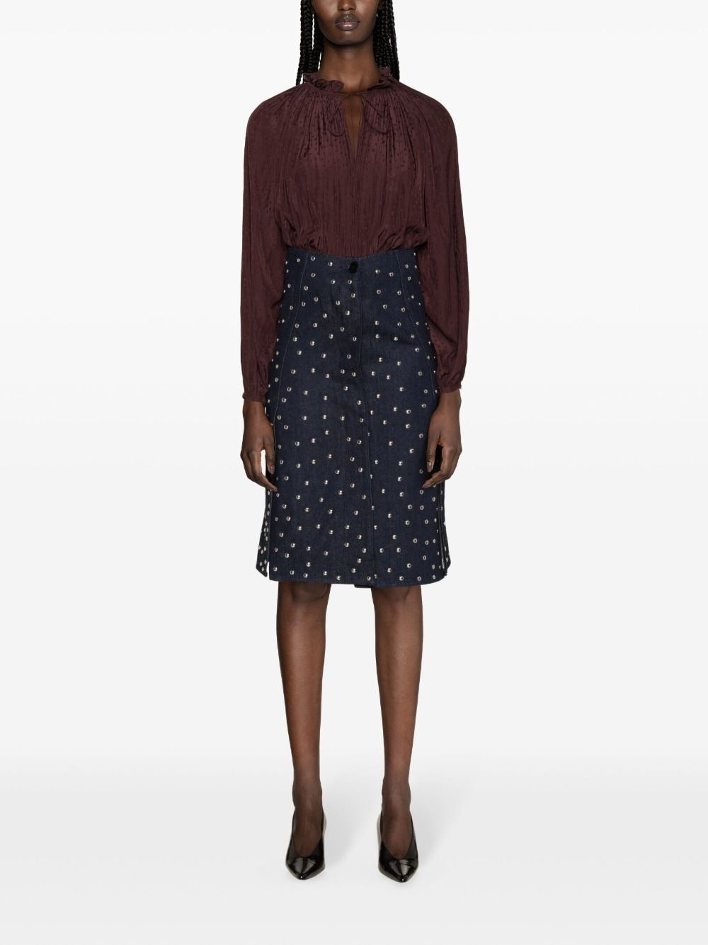 ruffle-detailed flared blouse - 2