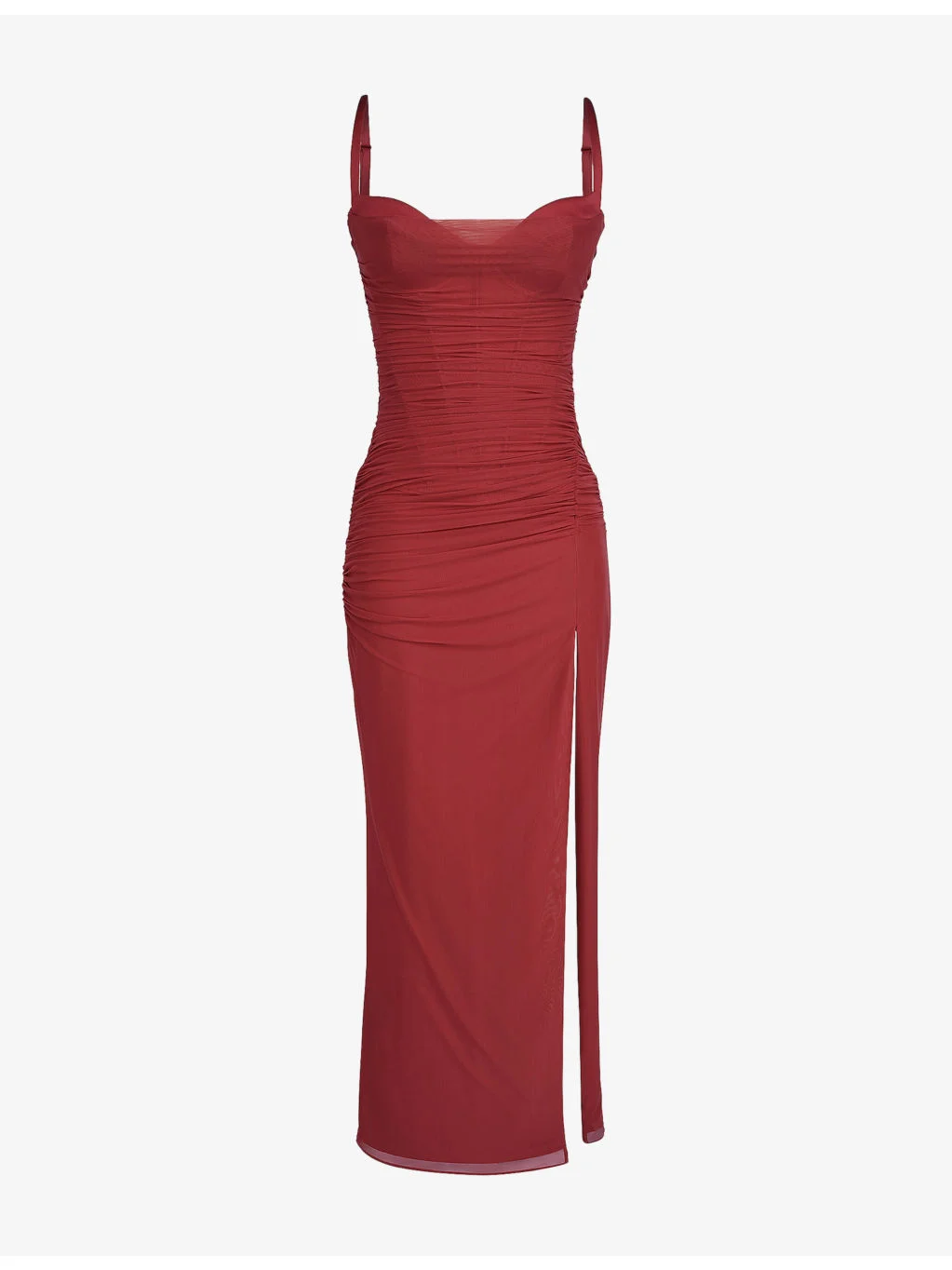 Lini Corset-Bodice Stretch-Mesh Maxi Dress - 1