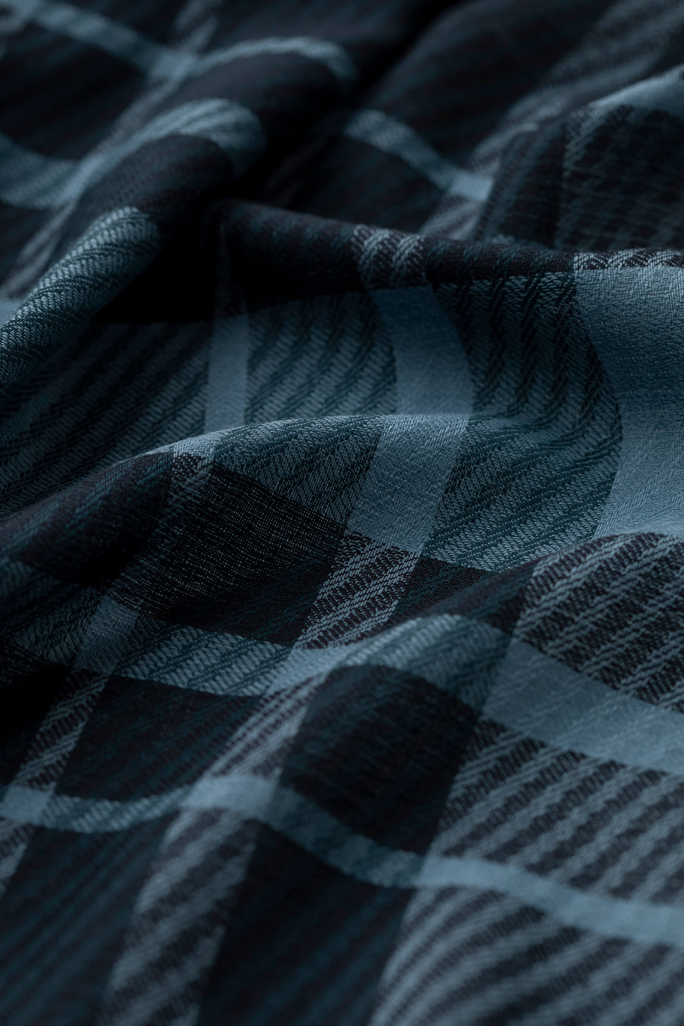 Twill Check Navy Scarf - 2