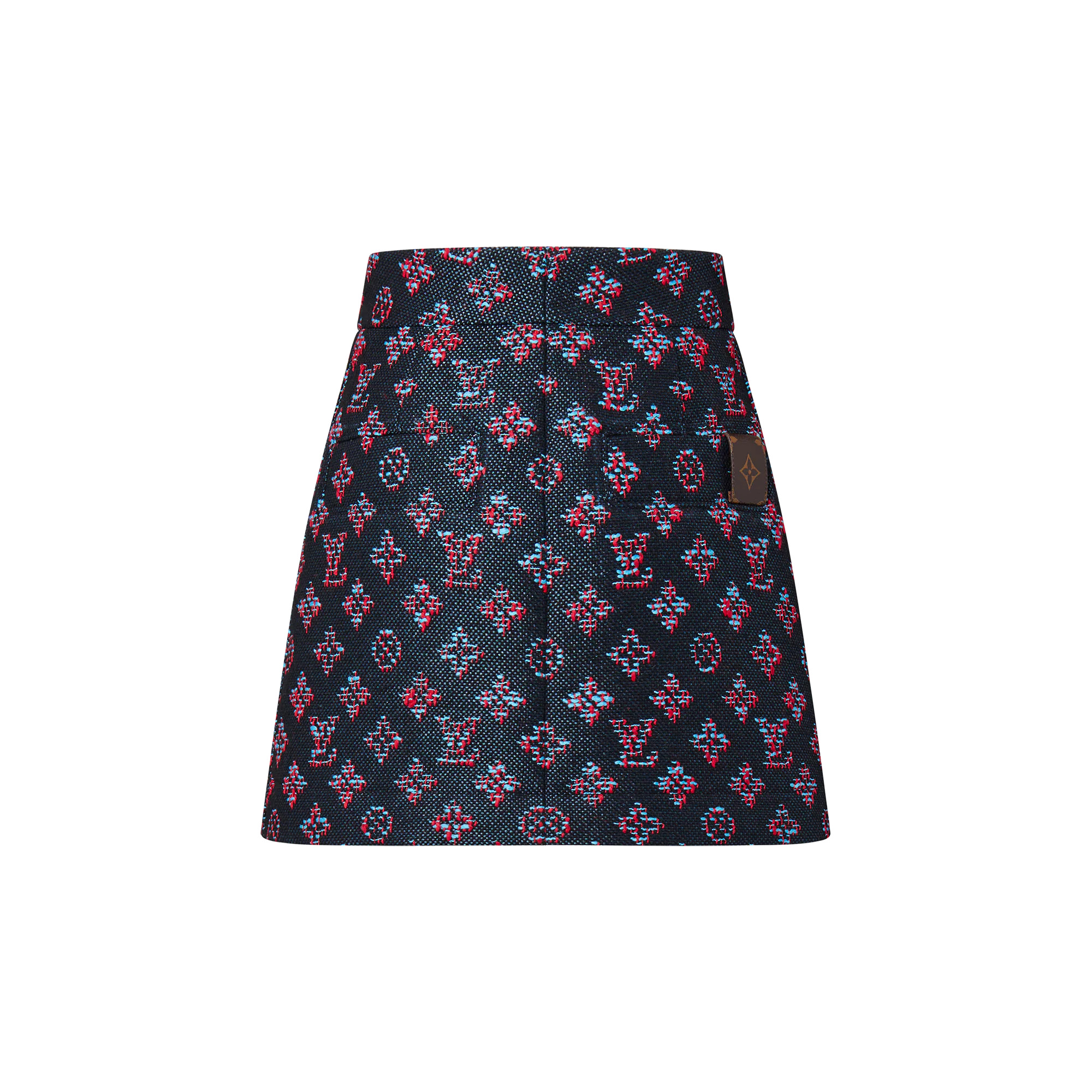 Monogram Jacquard Zip-Up Mini Skirt - 3