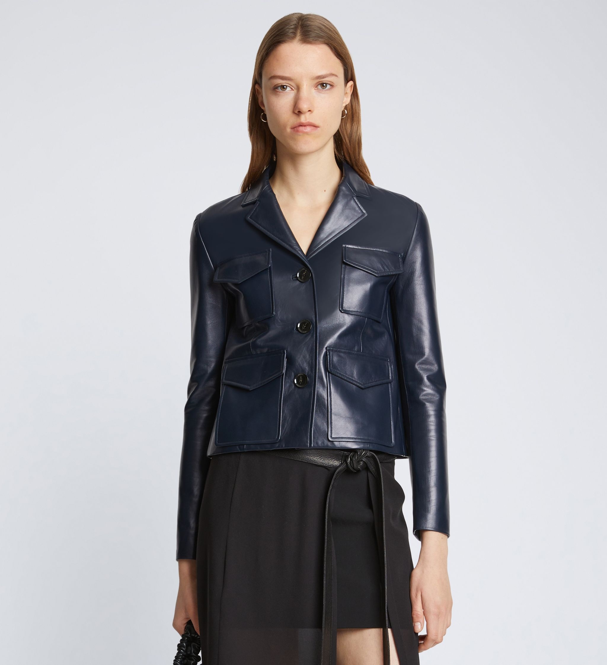 Glossy Leather Jacket - 2