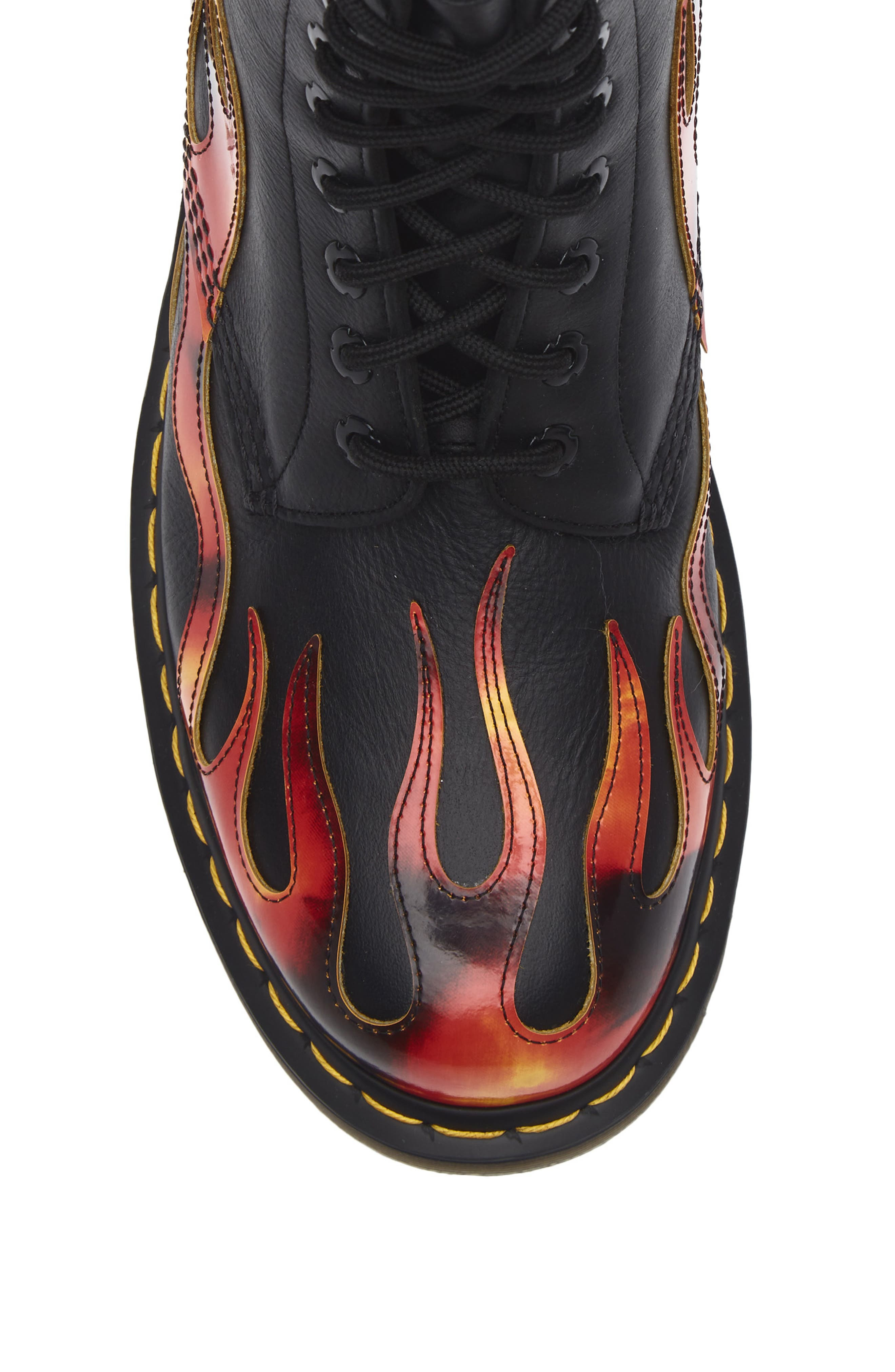 Dr. Martens 1460 Pascal Flame Boot in Black /Vibrant Red at Nordstrom - 5