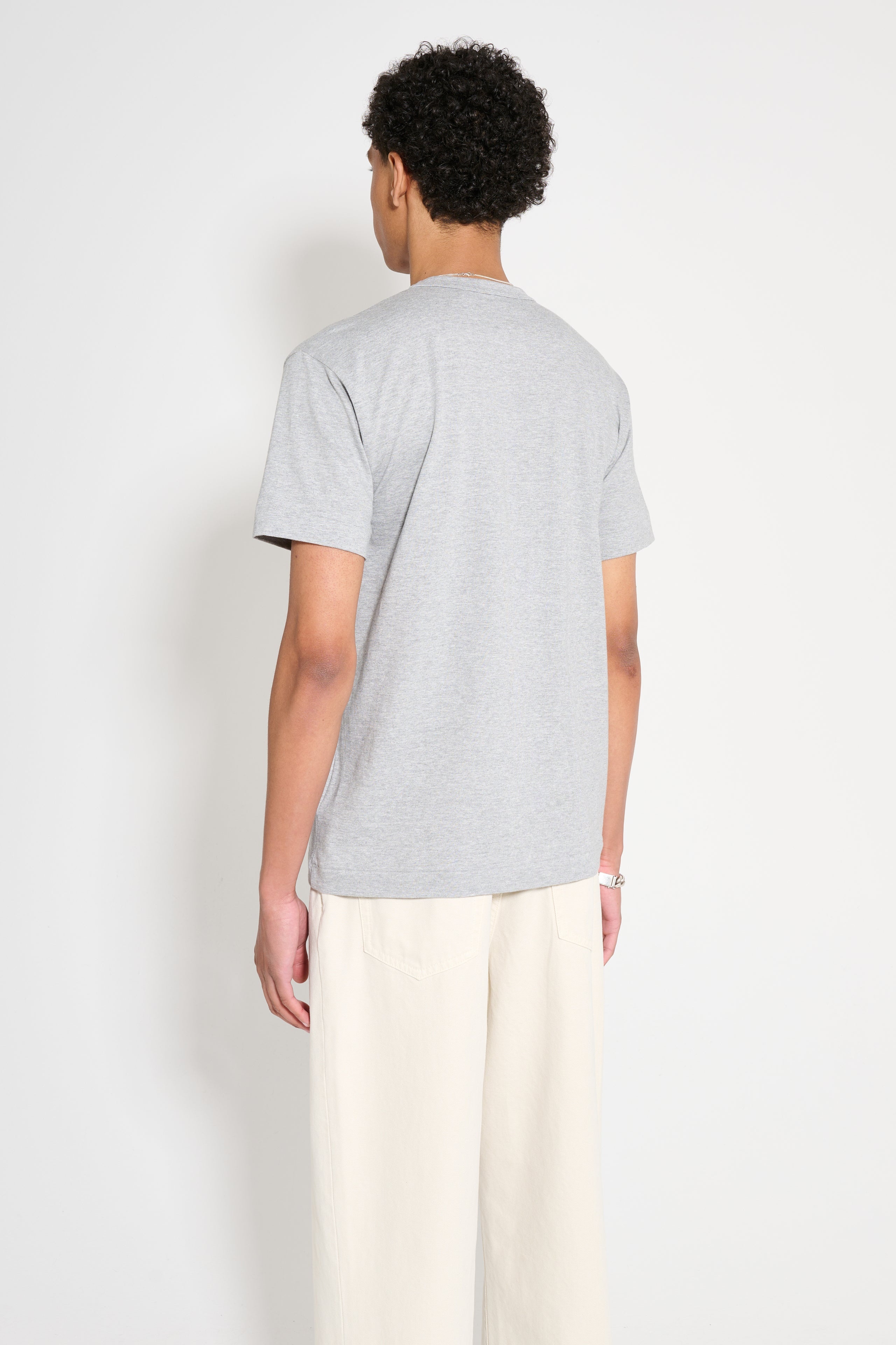 COMME DES GARÇONS PLAY SMALL HEART T-SHIRT GREY - 3