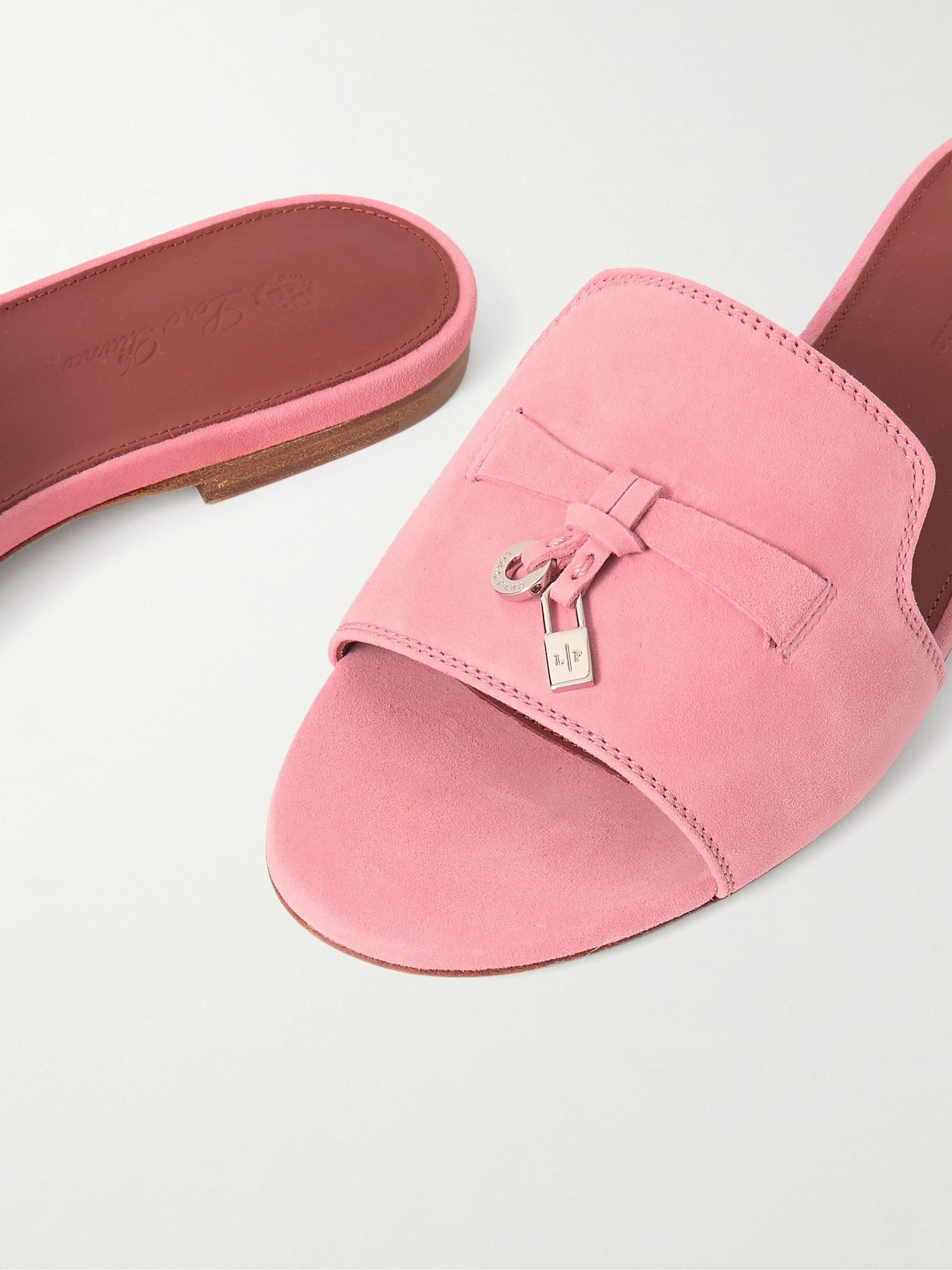 Summer Charms suede slides Pink - 4