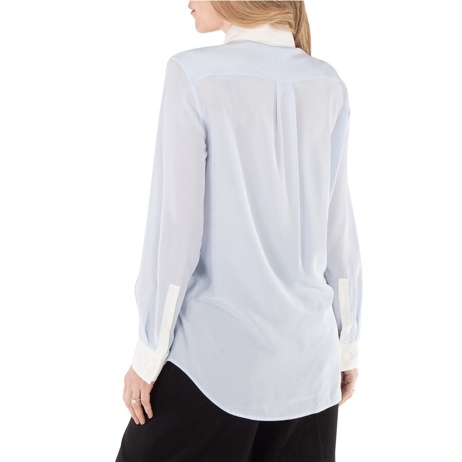 Burberry Anette Contrast Trim Silk Shirt - 4