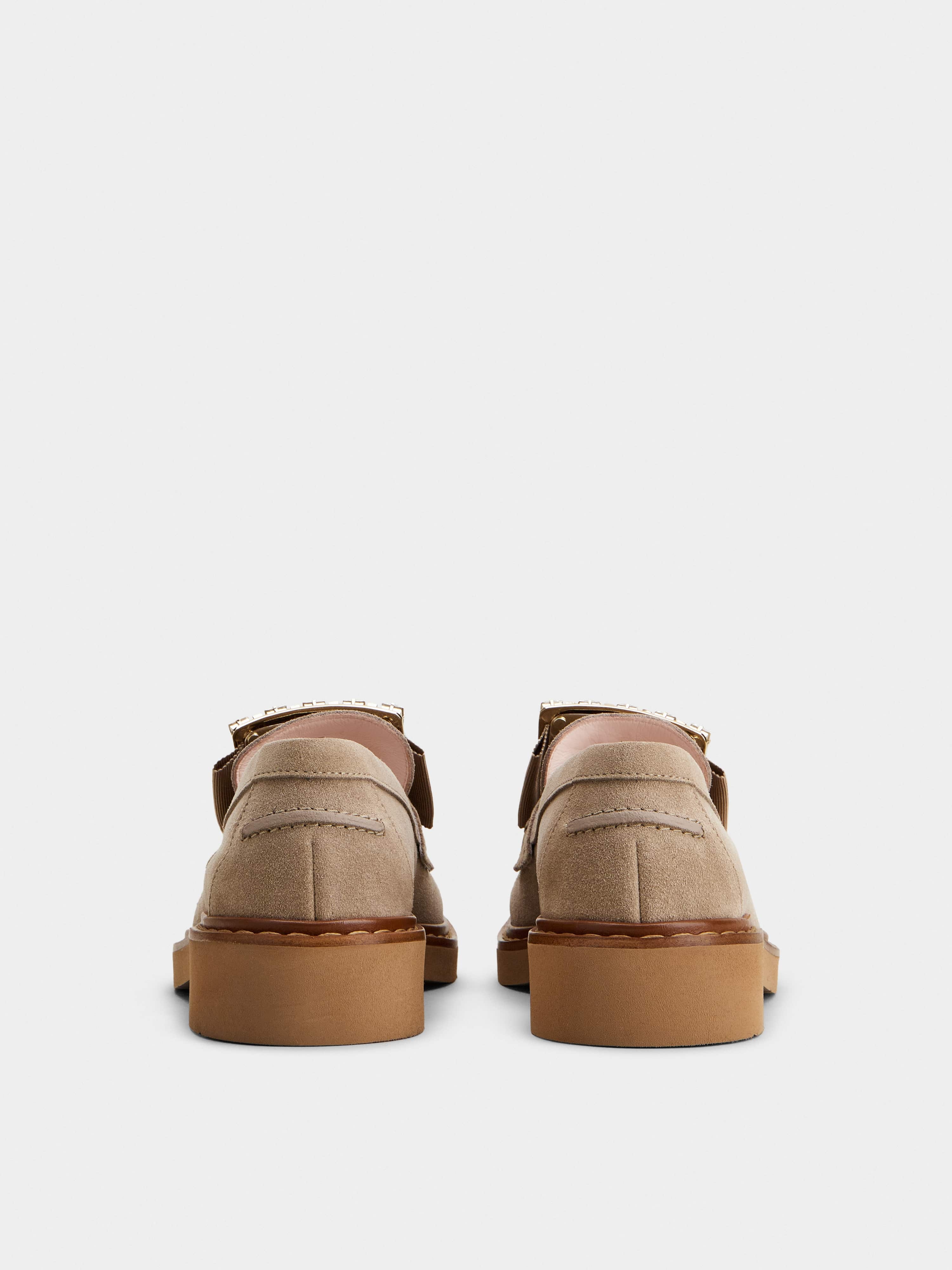 Viv' Rangers Strass Buckle Loafers in Suede - 5