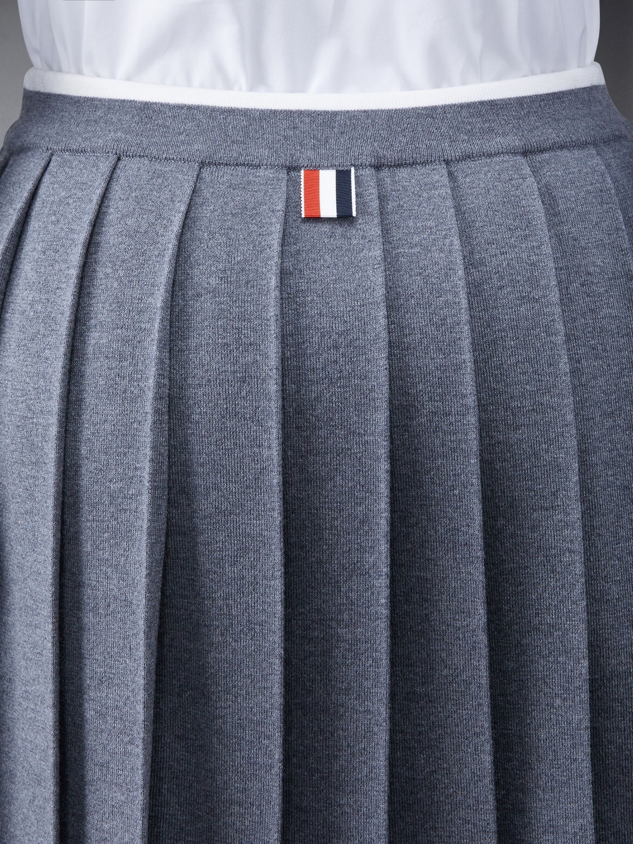 Full Needle Stitch Merino Wool Tipping Pleated Mini Skirt - 6