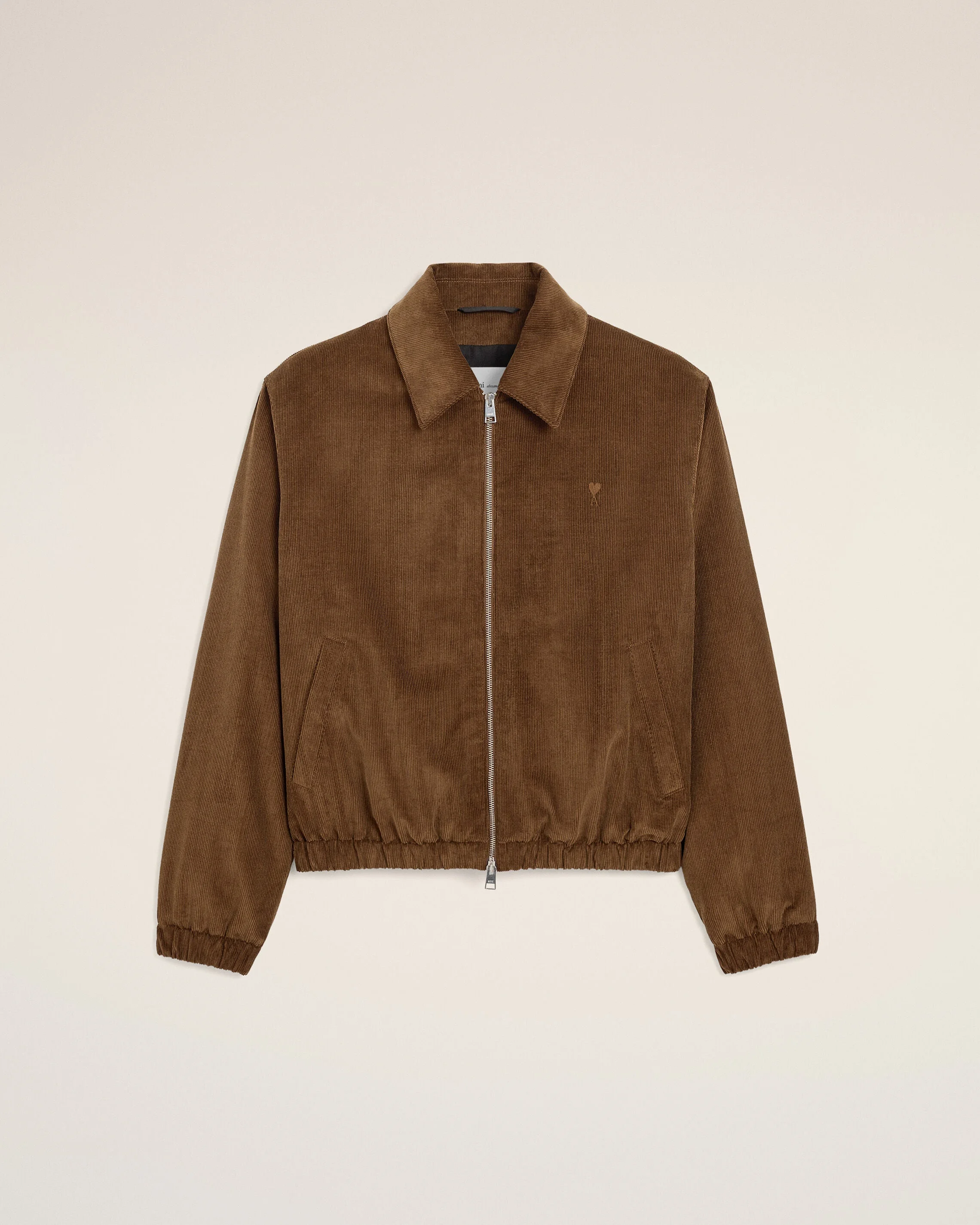 BROWN CORDUROY COTTON PADDED JACKET WITH AMI DE COEUR - 1